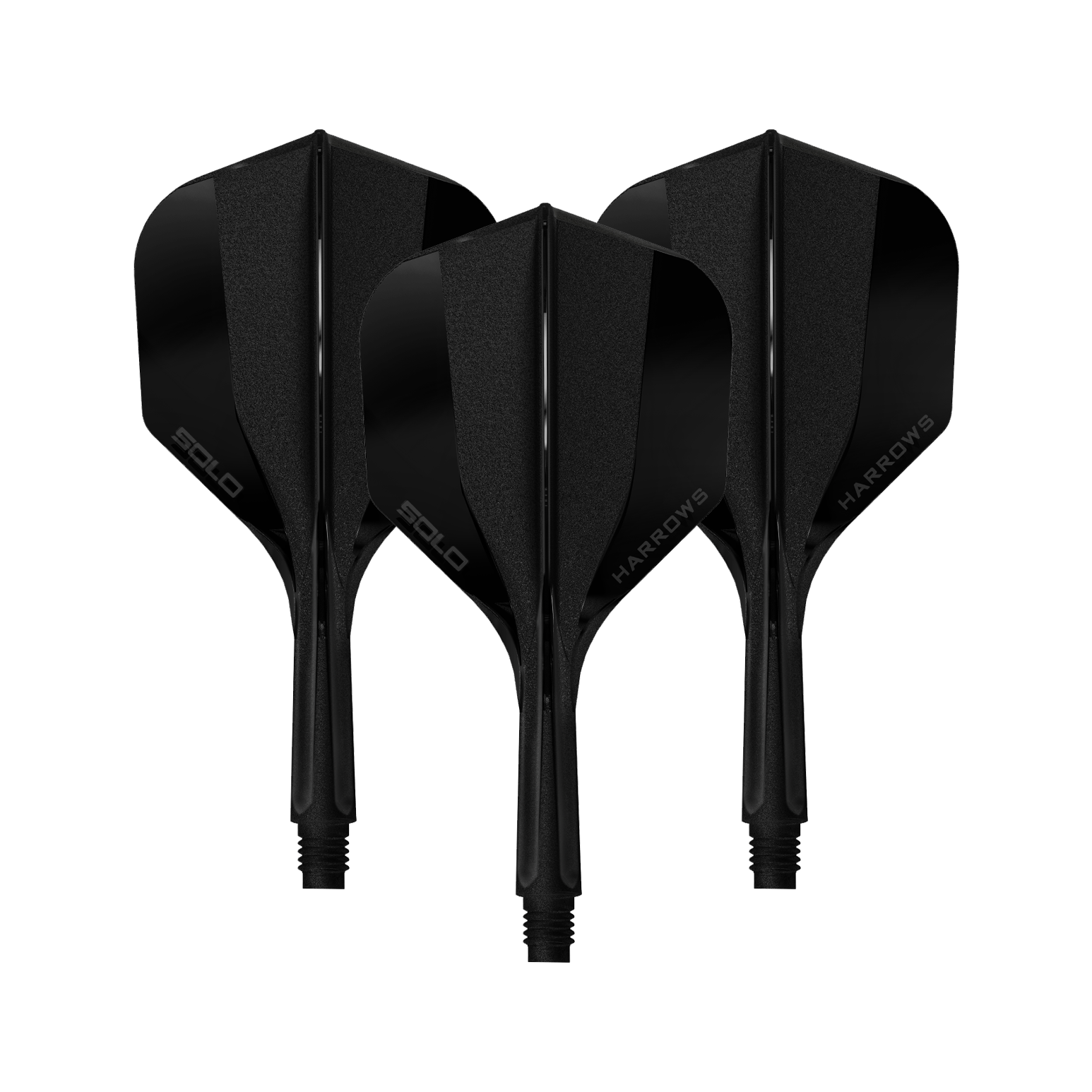 Sistema di alberi di volo Harrows Solo No6 - Nero Hier sieht man ein Harrows Solo No6 Flight Shaft System in Schwarz, 20mm, 1 Set. Das Produkt wird aus der Seitenperspektive gezeigt.