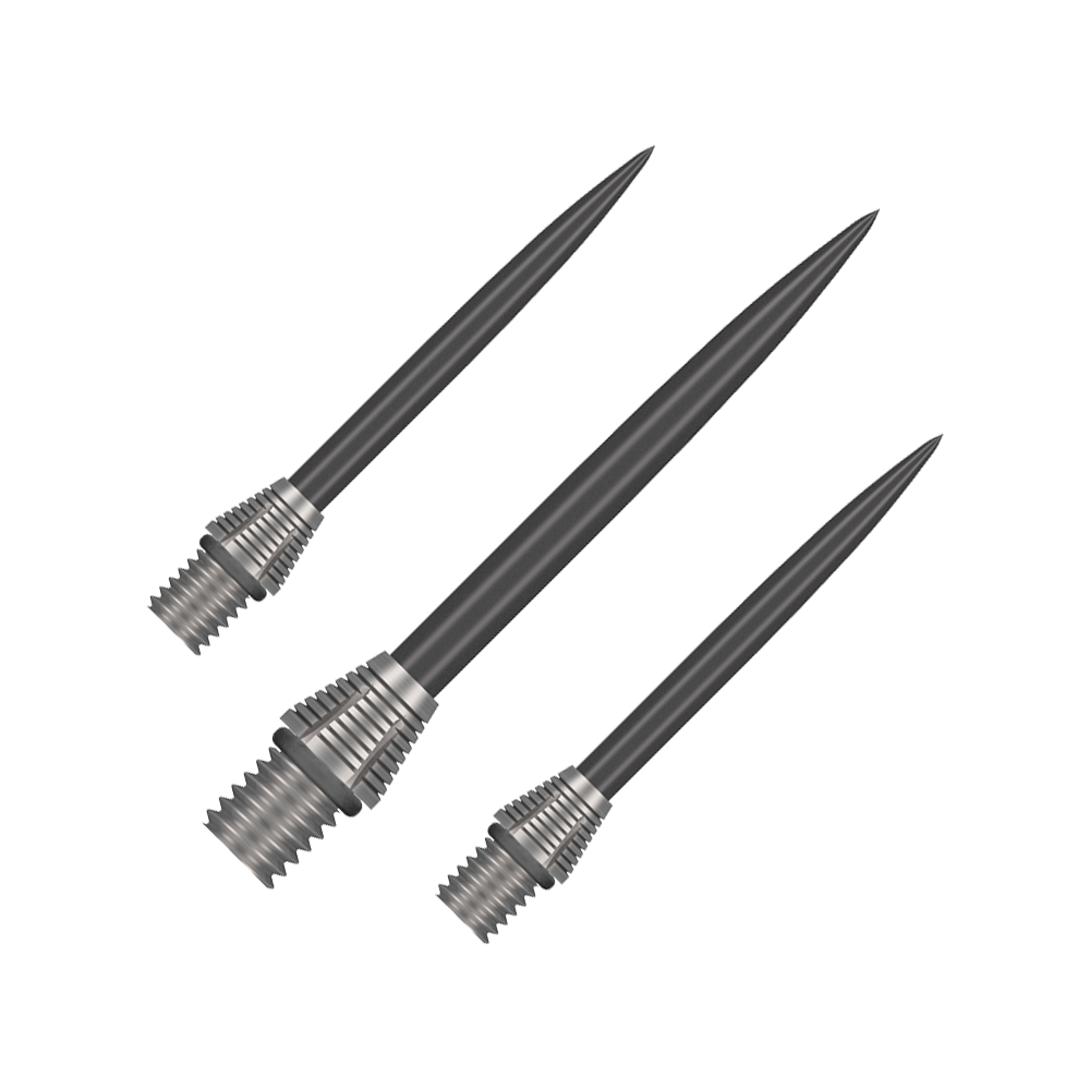 Punti di conversione Shot Tactra - 34 mm Das Bild stellt die Shot Tactra Conversion Points - 34 mm dar. Diese Spitzen sind ideal zur Umwandlung von Softdarts in Steeldarts.