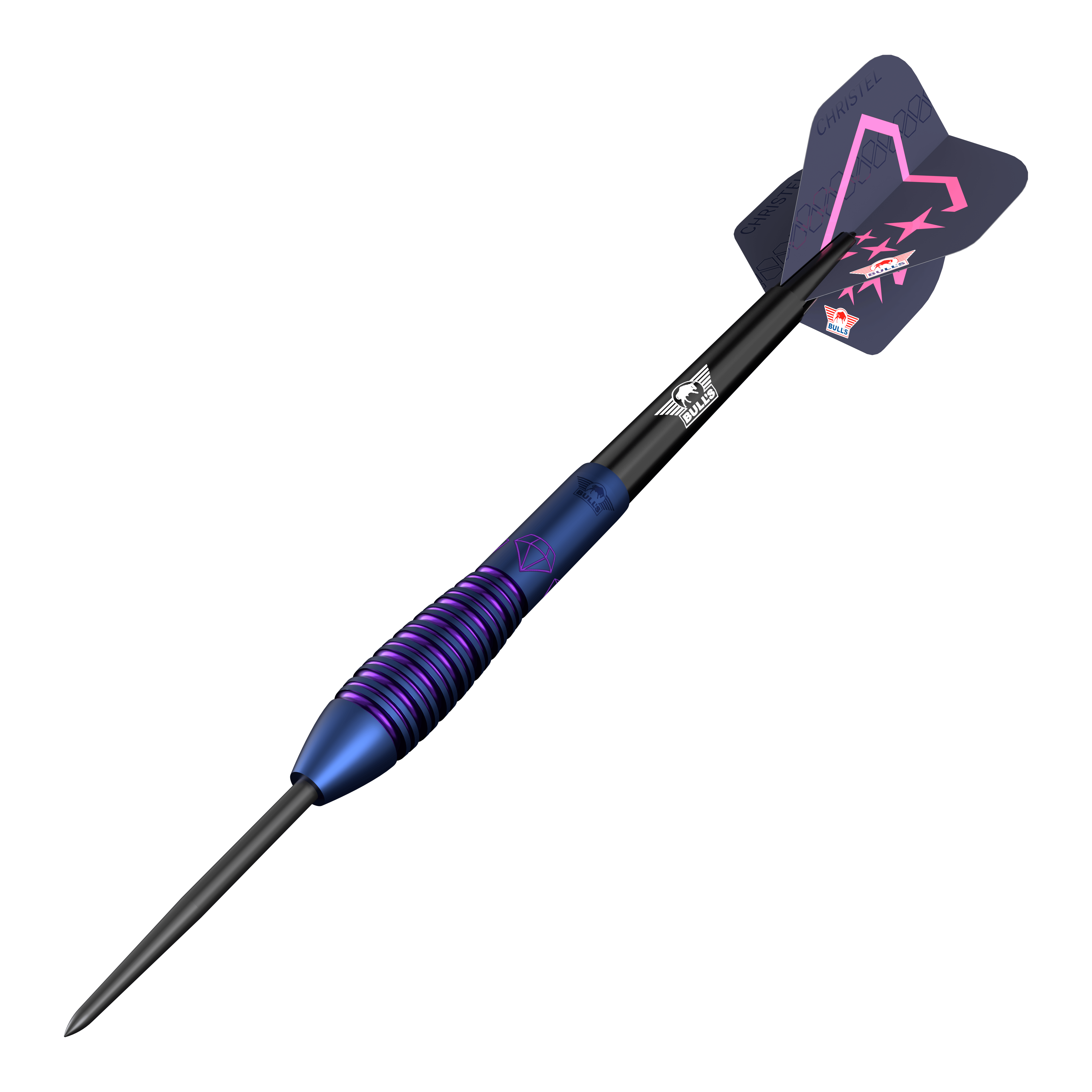 Bulls NL Christel Timmermans Satellite 90 freccette in acciaio 25g Das Bild zeigt die Bulls NL Christel Timmermans Satellite 90 Steeldarts 25g. Diese Darts eignen sich besonders für Turnierspieler.