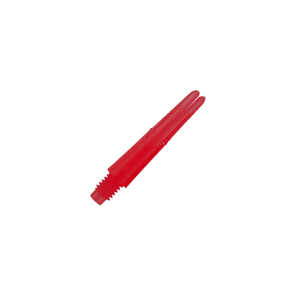 Alberi a L bloccati dritti - Rosso Dies ist ein roter, gerader Dart-Schaft aus Kunststoff. Er hat ein Schraubgewinde an einem Ende und ist 26 mm lang.