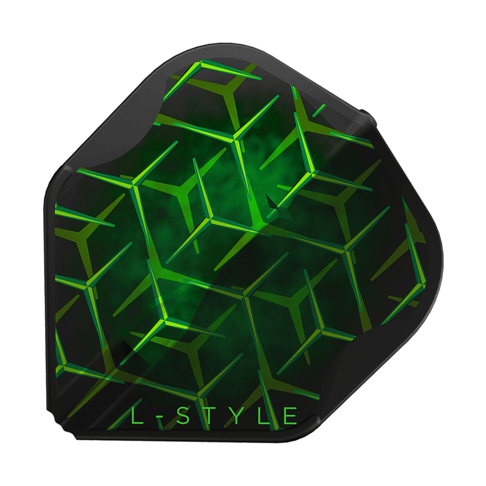 L-Style Lukas Wenig V1 Black L1EZ Flights sind als Einzelstück mit mattem Finish abgebildet. Die schwarze Farbe hebt die Struktur hervor.