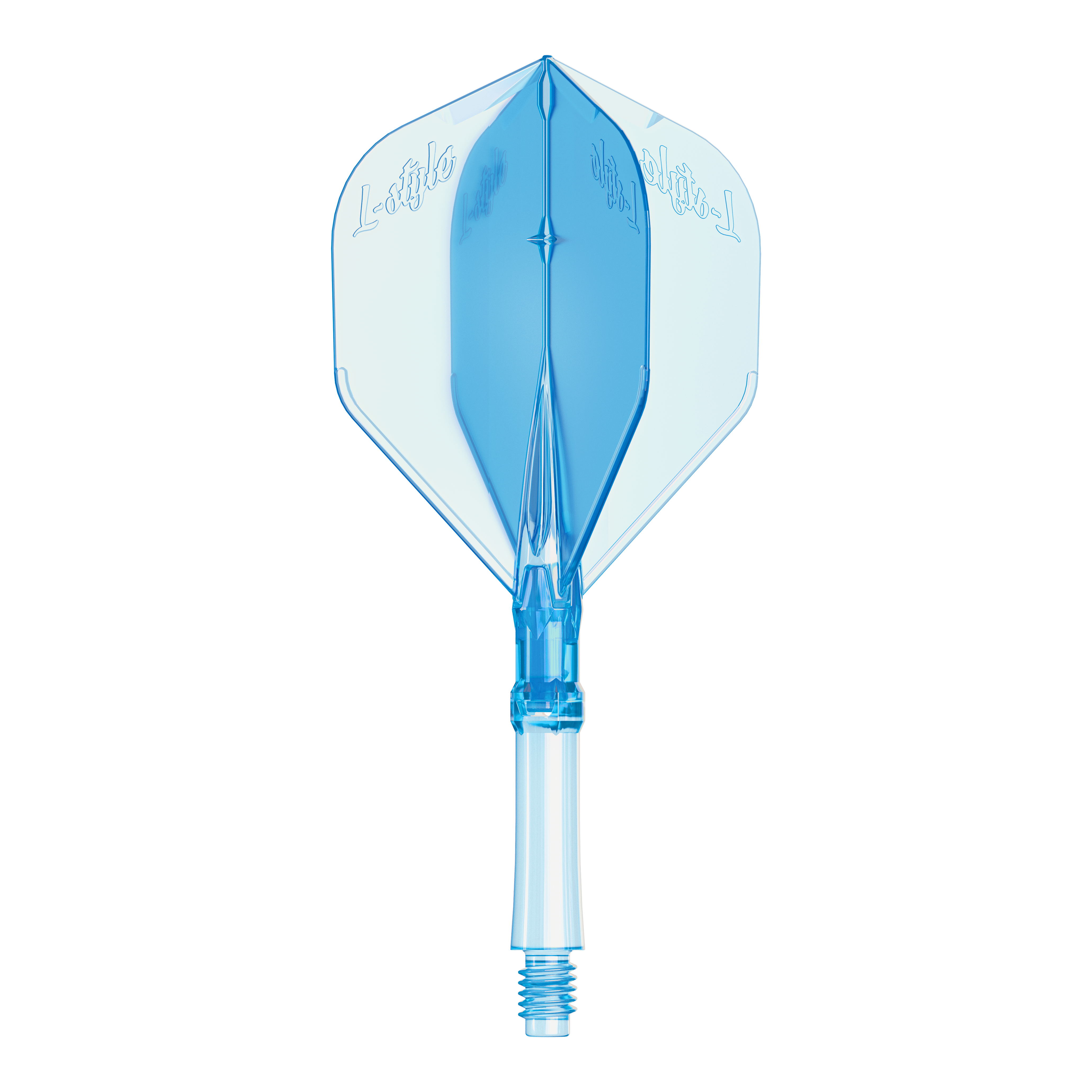 Alette L-Style L-Sytem - Blu trasparente Abgebildet sind L-Style L-System Flights in klarer blauer Farbe, Größe Medium. Diese Flights dienen als Ersatzteile für Dartpfeile.