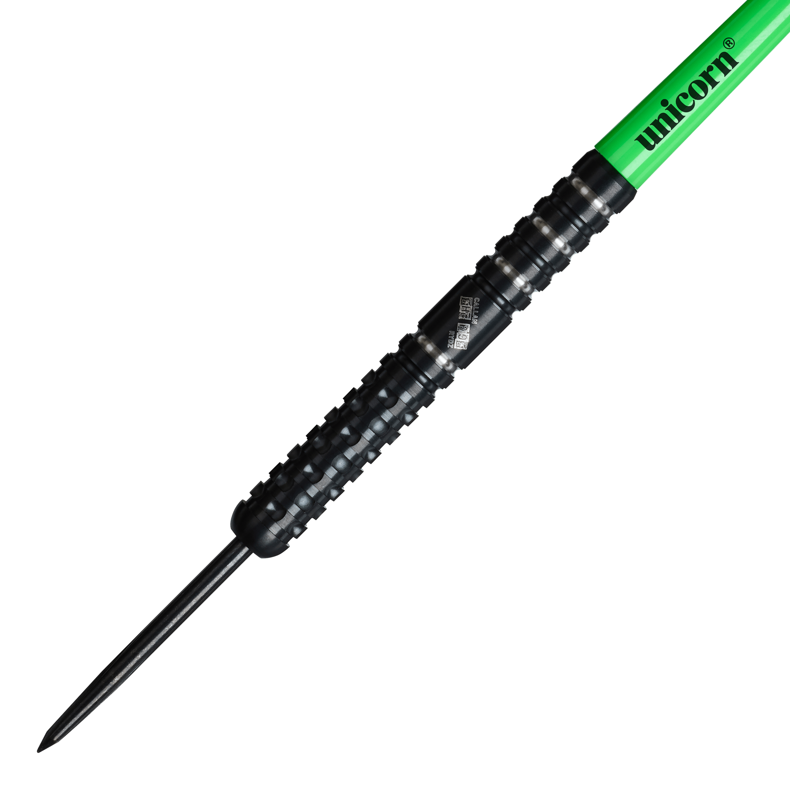 Freccette in acciaio Unicorn Wraith Callan Rydz - 23 g Hier sind die Unicorn Wraith Callan Rydz Steeldarts - 23g abgebildet. Man erkennt deutlich die Form und das Material des Produkts.