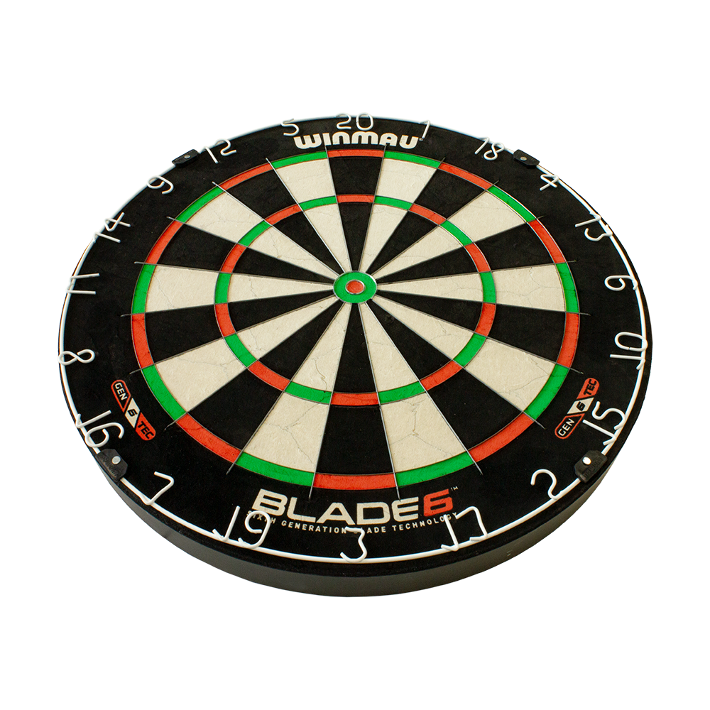 3033_Winmau_Blade_6_Steeldartboard_2 Winmau Blade 6 Steeldartboard in klassischer Optik. Die Segmente und Markierungen sind gut erkennbar.