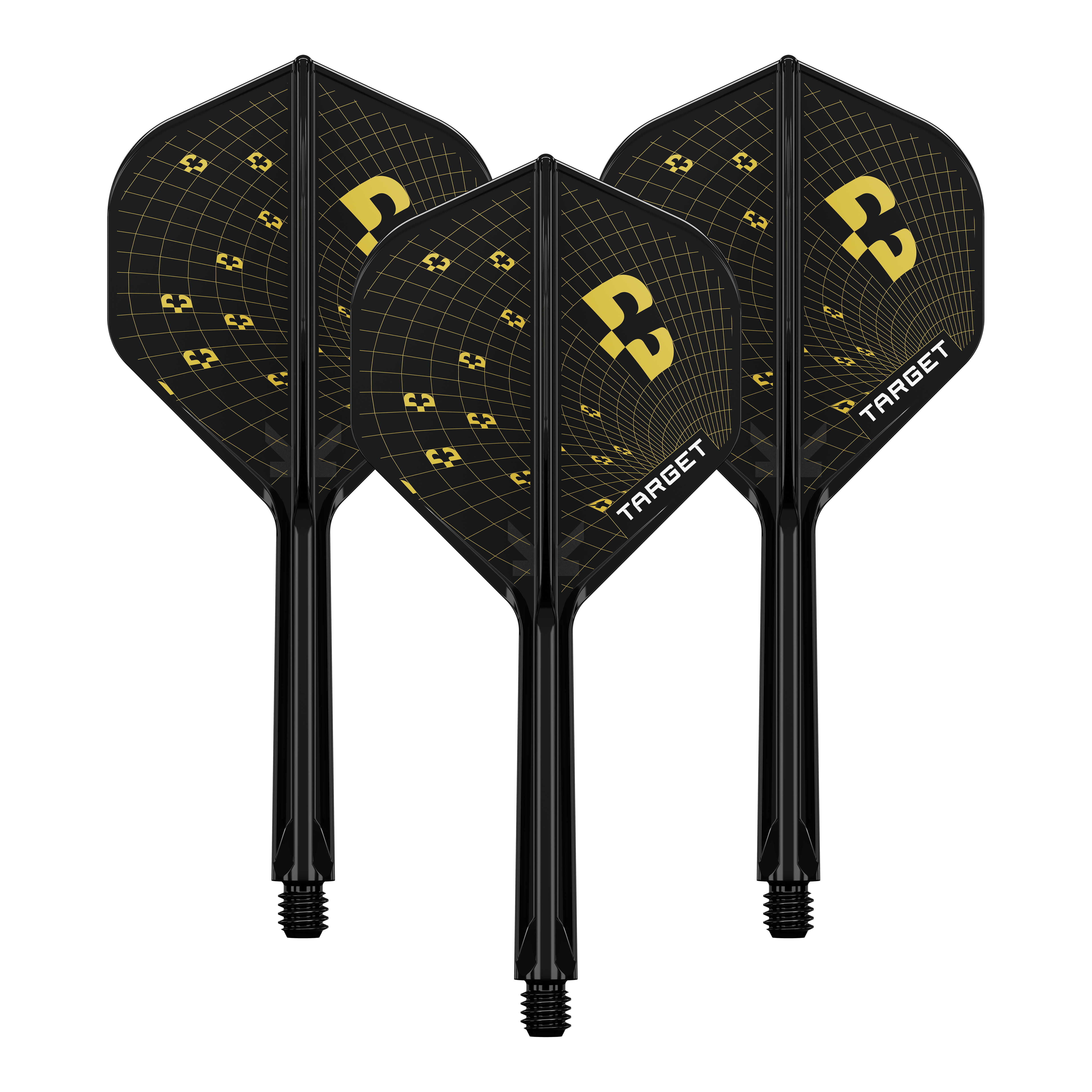 Alette standard Target K-Flex Bolide No2 Gezeigt wird ein Set der Target K-Flex Bolide No2 Standard Flights mit einer Länge von 33mm. Die Flights sind sauber aufgereiht.