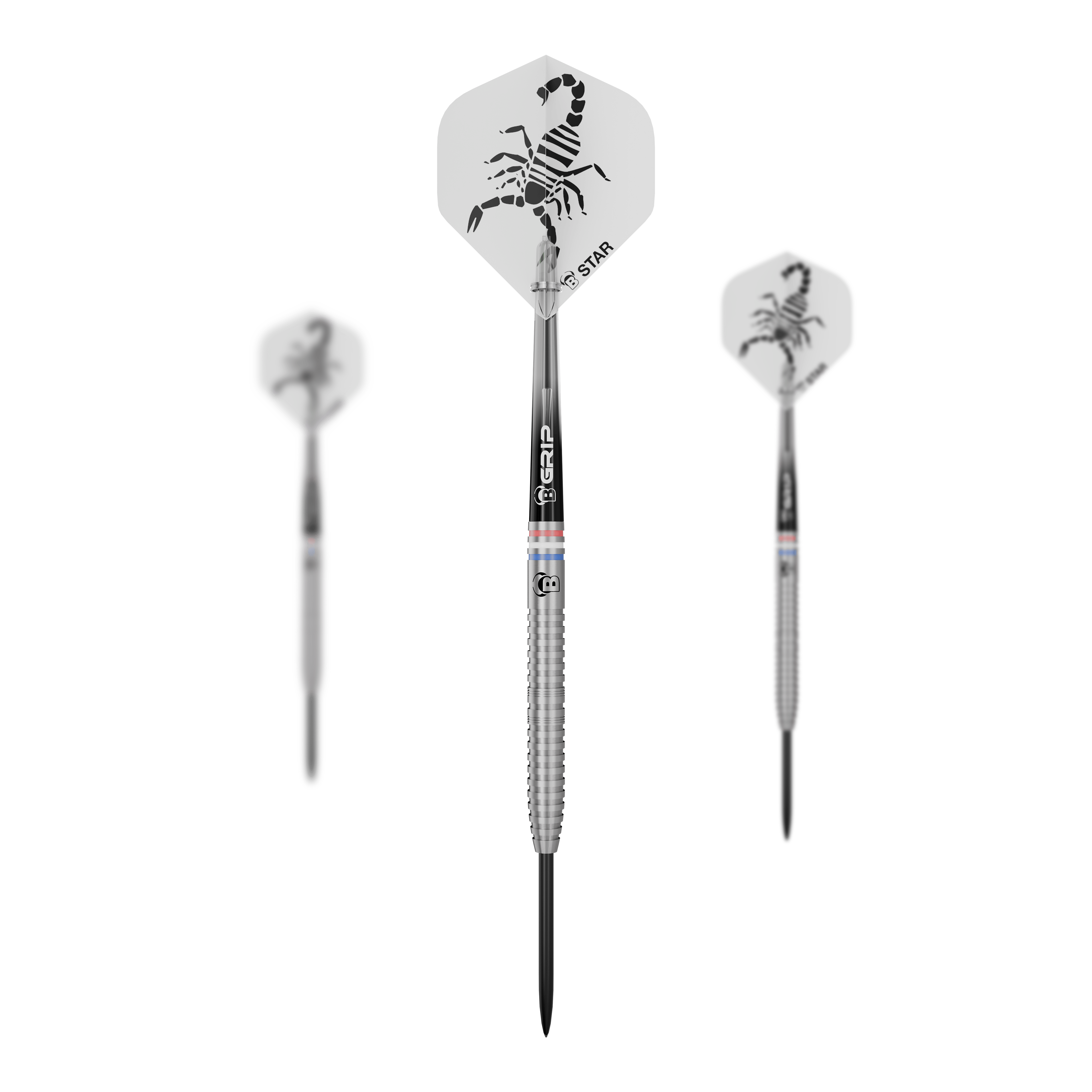 Bulls Challenger Kendji Steinbach Steeldarts - 23 g Dieses Bild zeigt ein Set der Bulls Challenger Kendji Steinbach Steeldarts - 23g. Die Darts sind für Präzision und ein komfortables Spielerlebnis gestaltet.