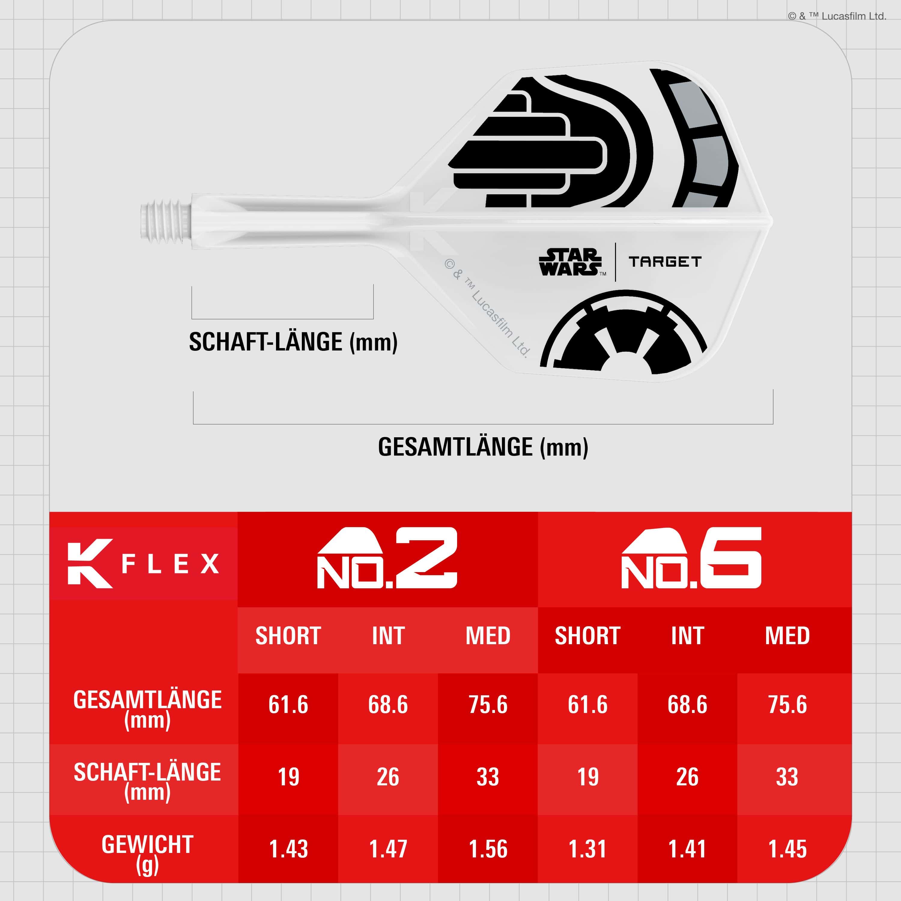 Voli Target Star Wars K-Flex Stormtrooper No6 Target Star Wars K-Flex Stormtrooper No6 Flights Hochwertige Dart-Flights mit Stormtrooper-Design. Perfekt für Star Wars Fans und Dartsportler.