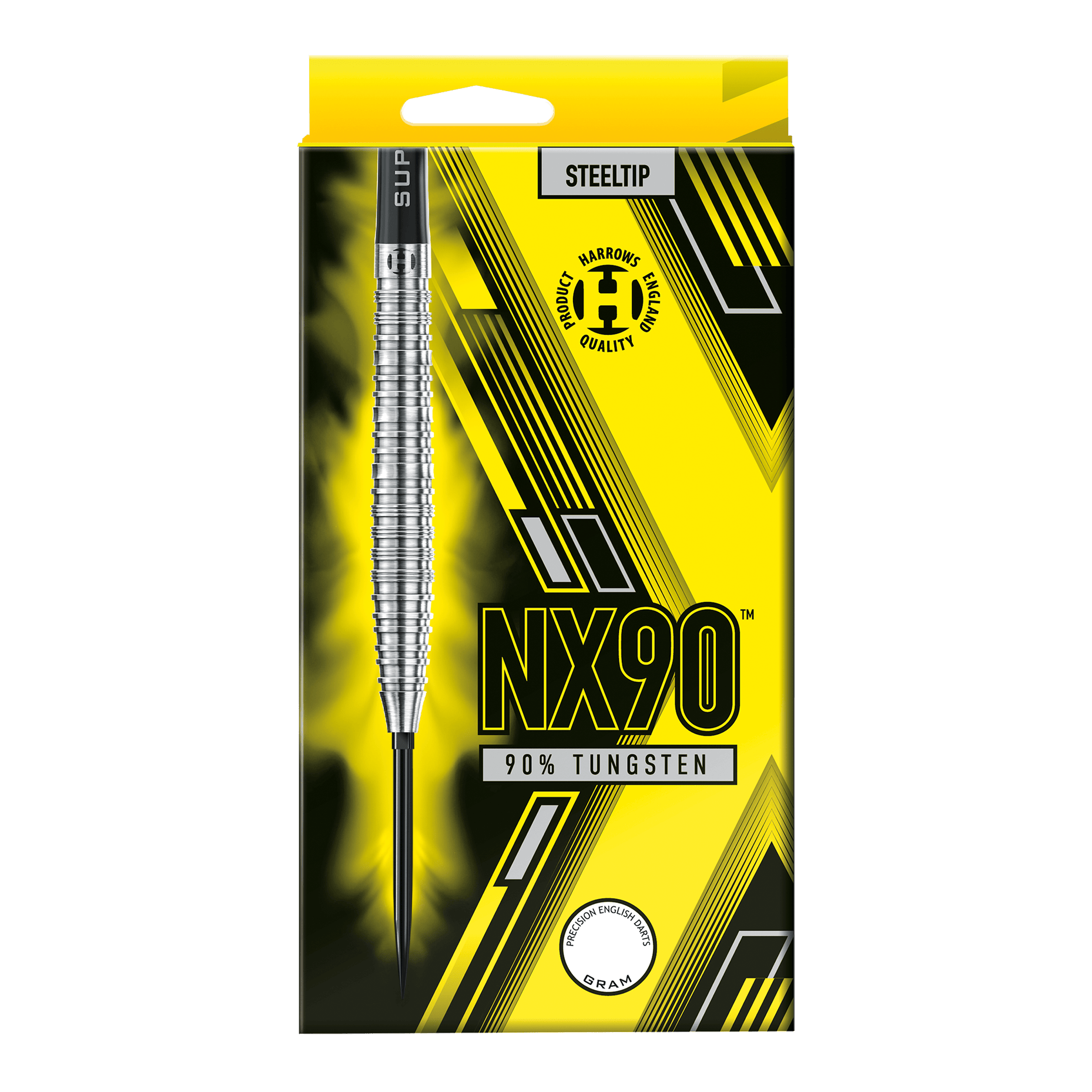 Freccette in acciaio con punta rapida conica Harrows NX90 Die Abbildung zeigt die Harrows NX90 Tapered Quick Point Steeldarts. Diese Darts sind speziell für Genauigkeit und Kontrolle konzipiert.