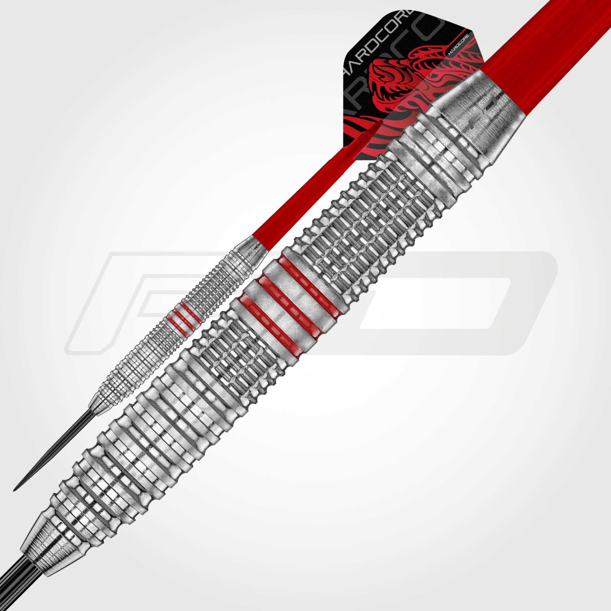 Freccette in ottone e acciaio Red Dragon Jonny Clayton - 21 g Die Red Dragon Jonny Clayton Brass Steeldarts - 21 g sind auf dem Bild zu sehen. Dies ist ein Set von Steeldarts mit einem Gewicht von 21 Gramm.