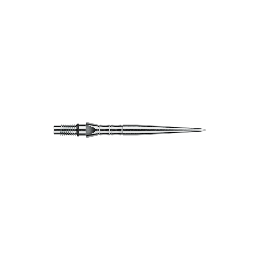 Punte per freccette in acciaio Winmau Switch Point Wave - Effetto argento Hier sieht man Winmau Switch Point Wave Silver Effect Steeldartspitzen mit 26 mm Länge. Die Dartspitzen haben einen silbernen Welleneffekt.