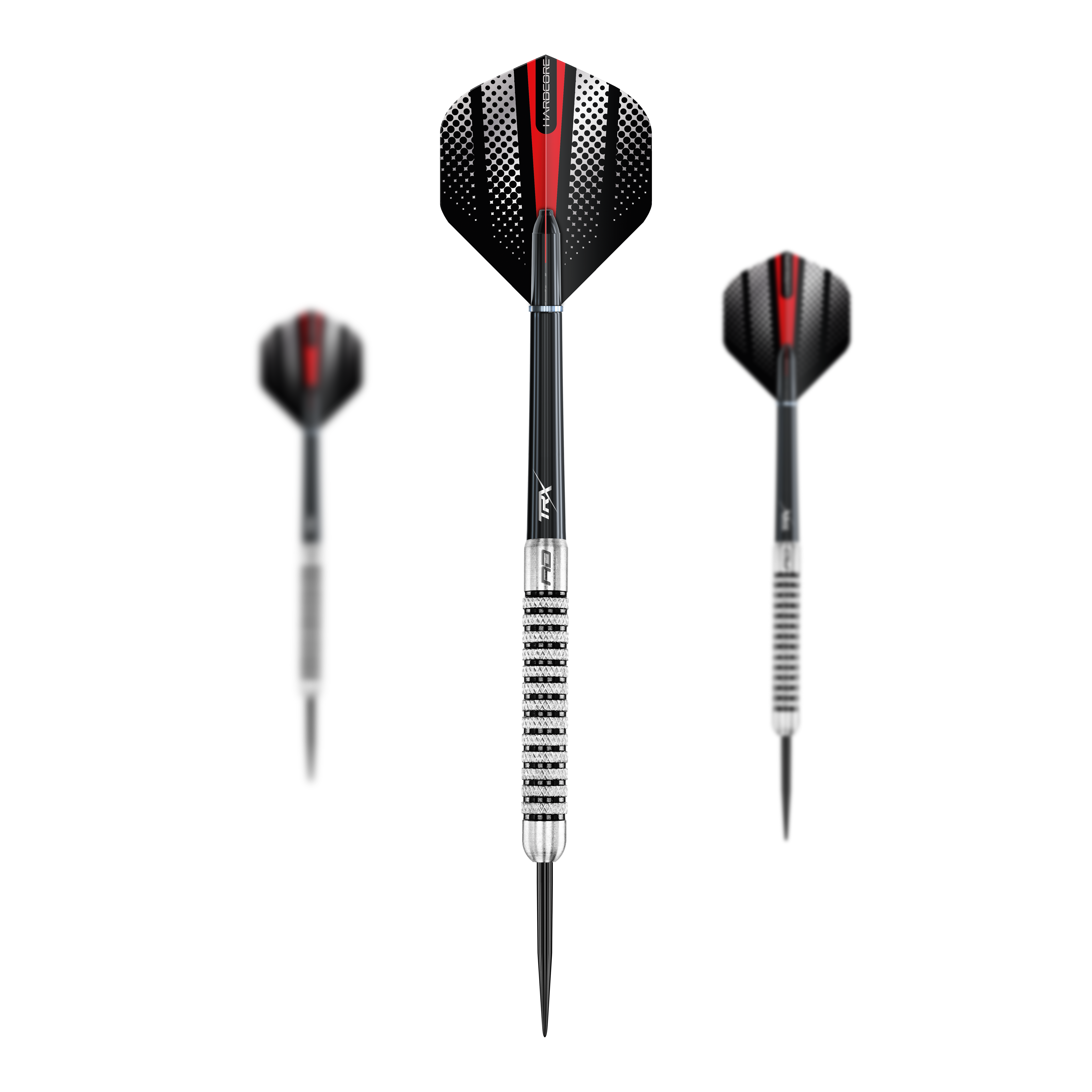 Red Dragon Flightmaster Fury 2 freccette in acciaio - 25 g Dieses Bild zeigt die Red Dragon Flightmaster Fury 2 Steeldarts mit 25g Gewicht. Die Steeldarts sind ideal für präzises Dartspiel geeignet.