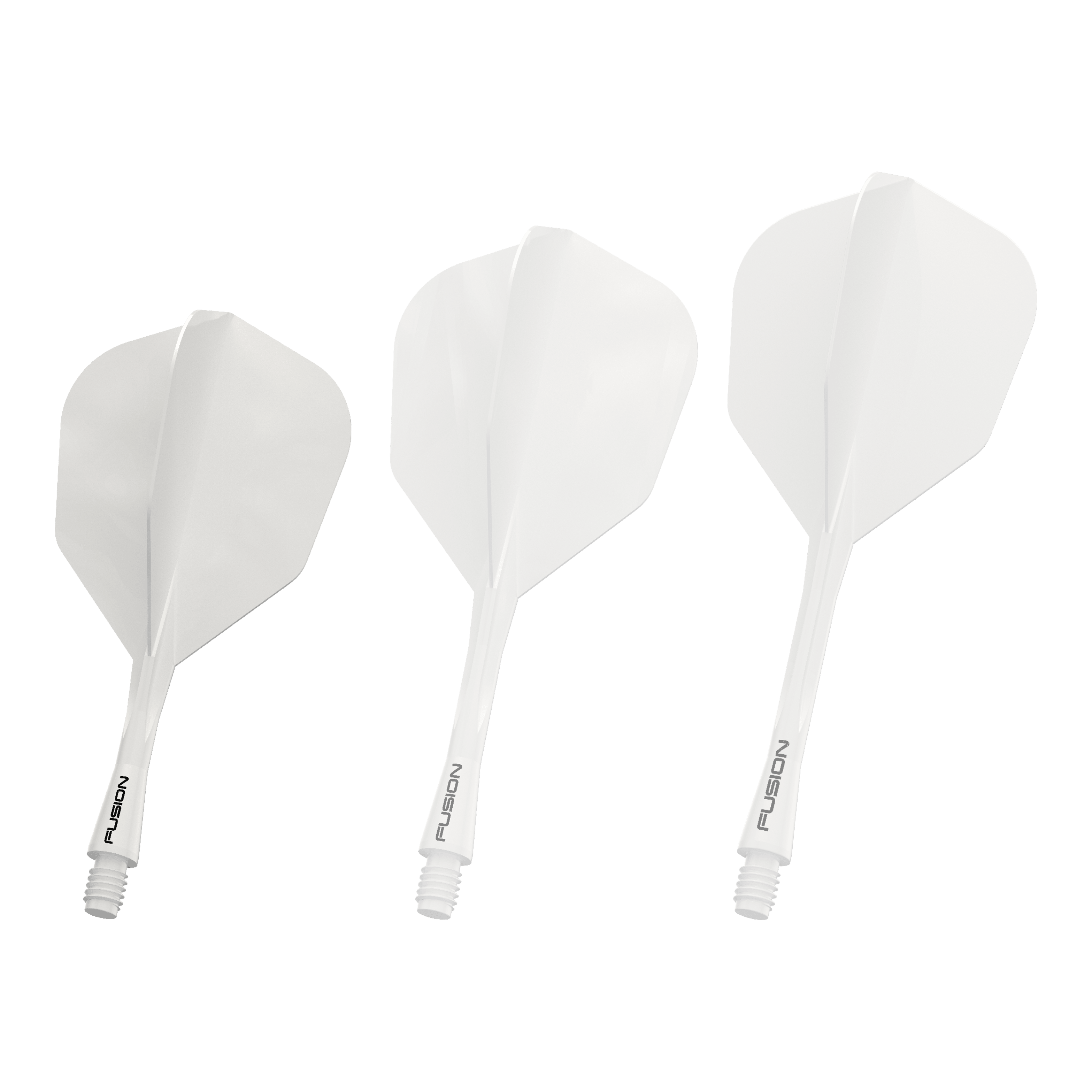 Sistema di alberi di volo Winmau Fusion n. 6 bianco pieno Auf diesem Bild sieht man das Winmau Fusion Flight Shaft System No6 in Weiß, 22mm. Es handelt sich um eine Komponente für Dartpfeile.
