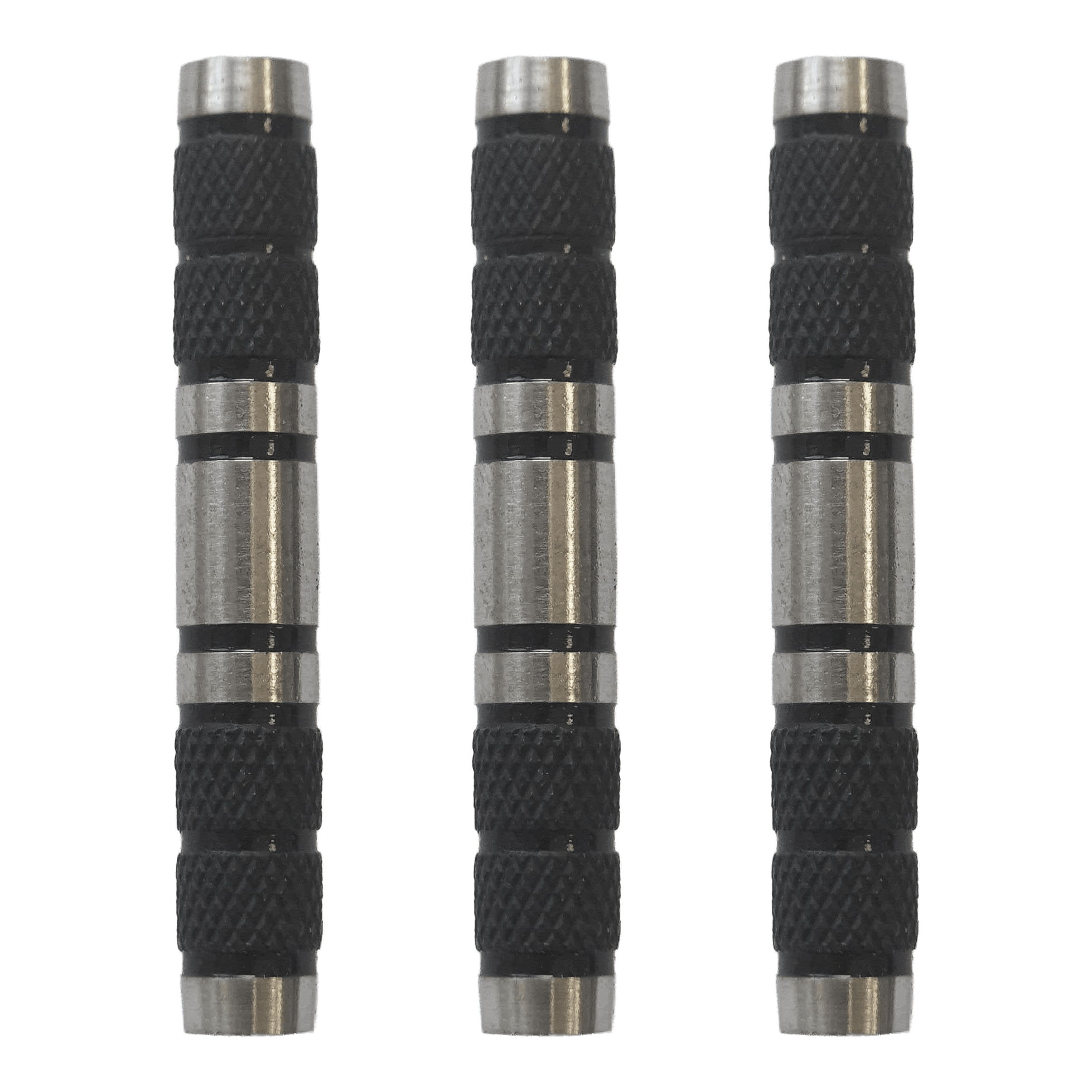 Bersagli morbidi McDart con fusto zigrinato nero - 18 g Zu sehen ist McDart Knurled Black Softdart Barrels - 18g im Set. Die abgebildeten Dart-Barrels sind schwarz und besitzen eine griffige Oberfläche.
