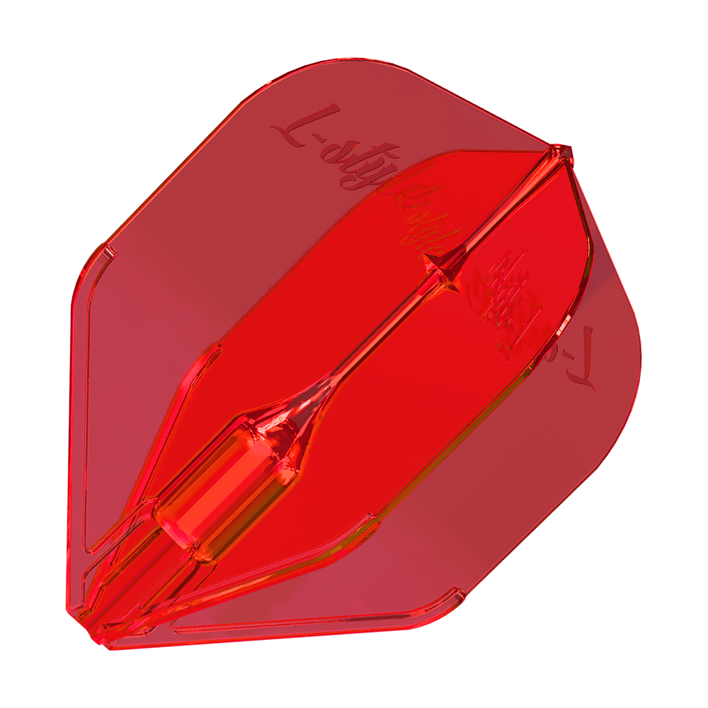 Alette Fantom L3EZ stile L rosse Das Bild zeigt ein rotes Dartflight mit der Aufschrift "L-Style". Es handelt sich um das Modell Fantom L3EZ Flights in der Farbe Rot.