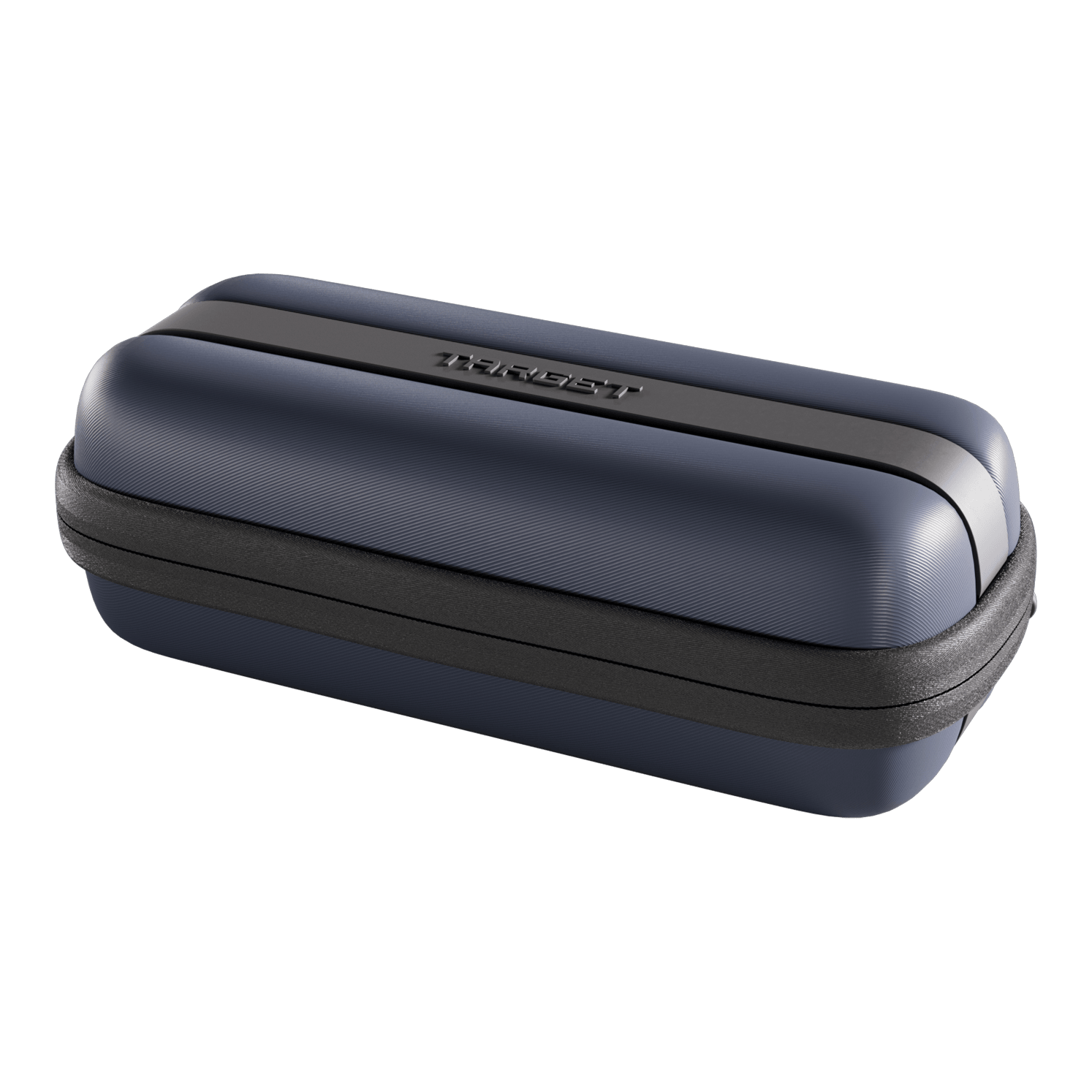 Custodia per freccette Target BOA Das Bild ist eine Detailansicht eines Dartcase in Navy und Dunkelgrau. Das Etui bietet Schutz und Aufbewahrung für Darts.