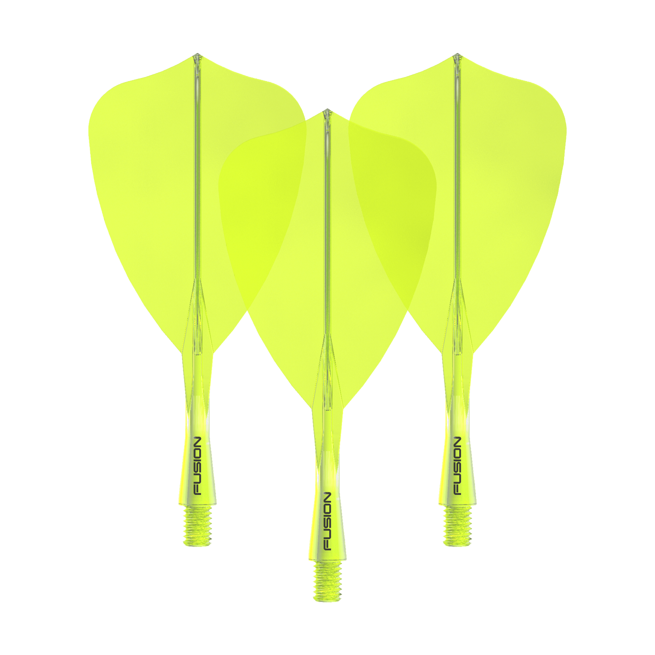 Winmau Fusion Flight Shaft System Freccia Giallo Neon Das Winmau Fusion Flight Shaft System Arrow Neon Yellow 22mm Set ist auf dem Bild zu sehen. Es besteht aus gelben Dart-Flights und -Schäften.