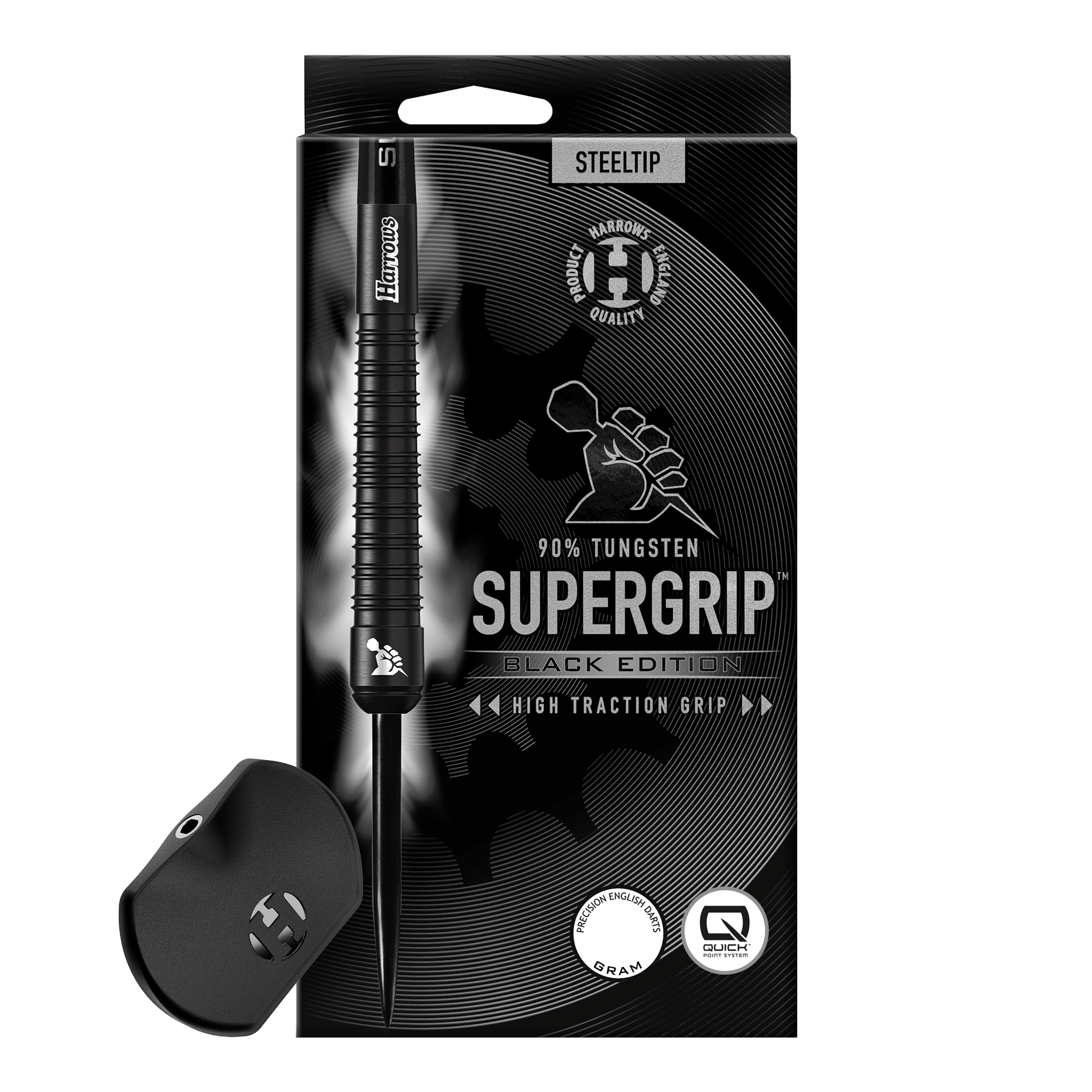 Freccette in acciaio Harrows Supergrip 90 Black Edition Quick Point
