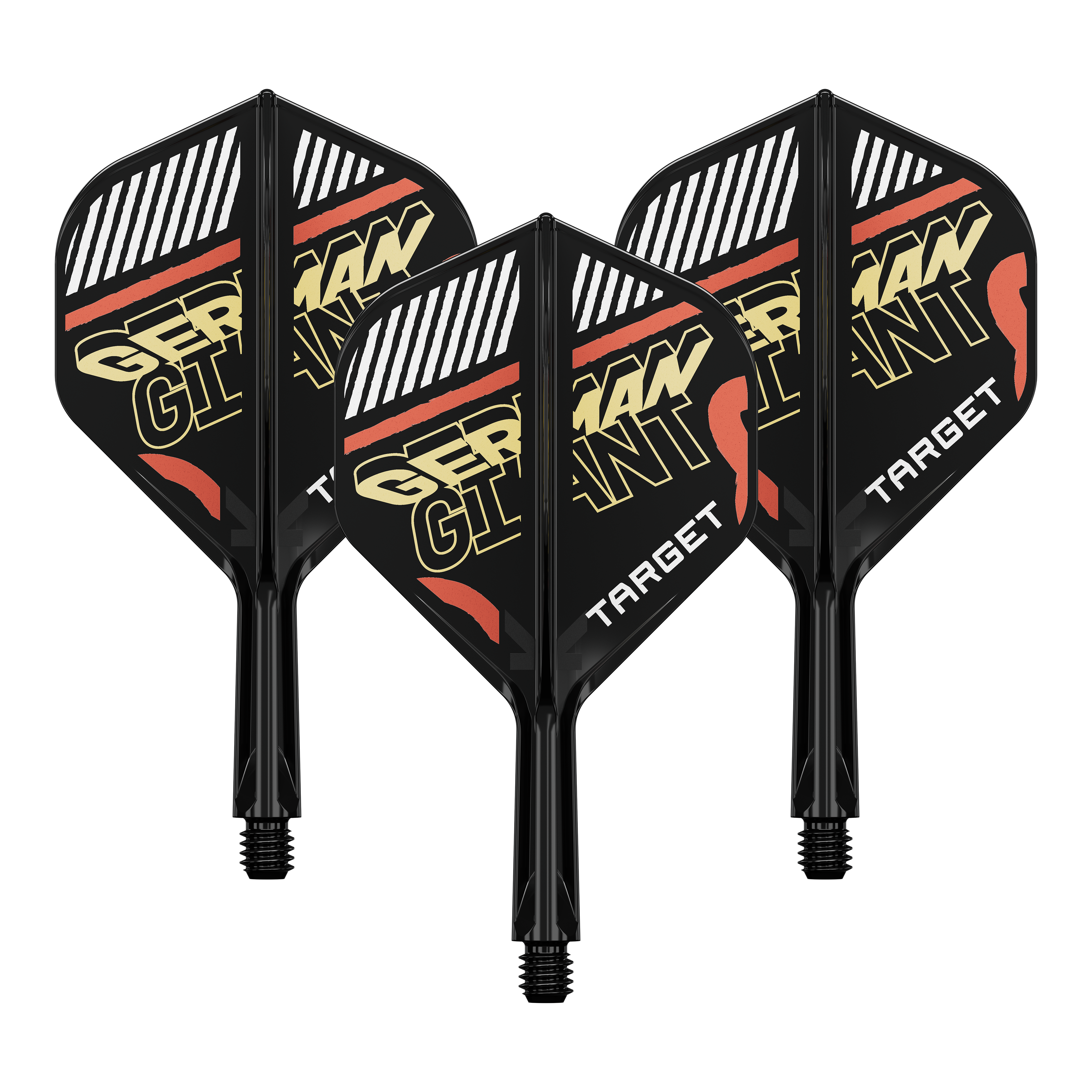 Sistema di alberi di volo standard Target K-Flex Gabriel Clemens No2 Das Bild zeigt ein Flight-Shaft-System für Darts. Es handelt sich um ein Zubehör für professionelle Dartspieler.