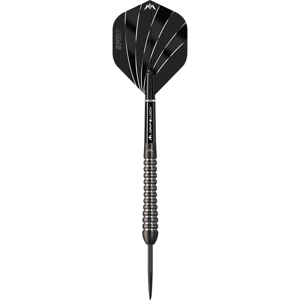 Freccette in acciaio Mission Spiro modello 2 - 22 g Dies ist ein Mission Spiro Model 2 Steeldart mit einem Gewicht von 22 Gramm. Der Dart hat ein modernes Design mit schwarzen und silbernen Akzenten.
