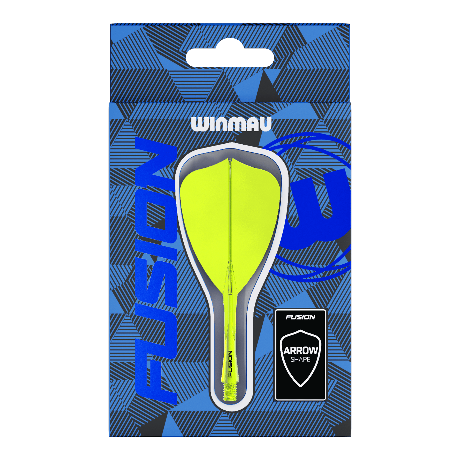 Winmau Fusion Flight Shaft System Freccia Giallo Neon Abgebildet ist das Winmau Fusion Flight-Shaft-System Arrow Neon Yellow. Das Produkt ist ein leuchtend gelber Dart-Schaft.