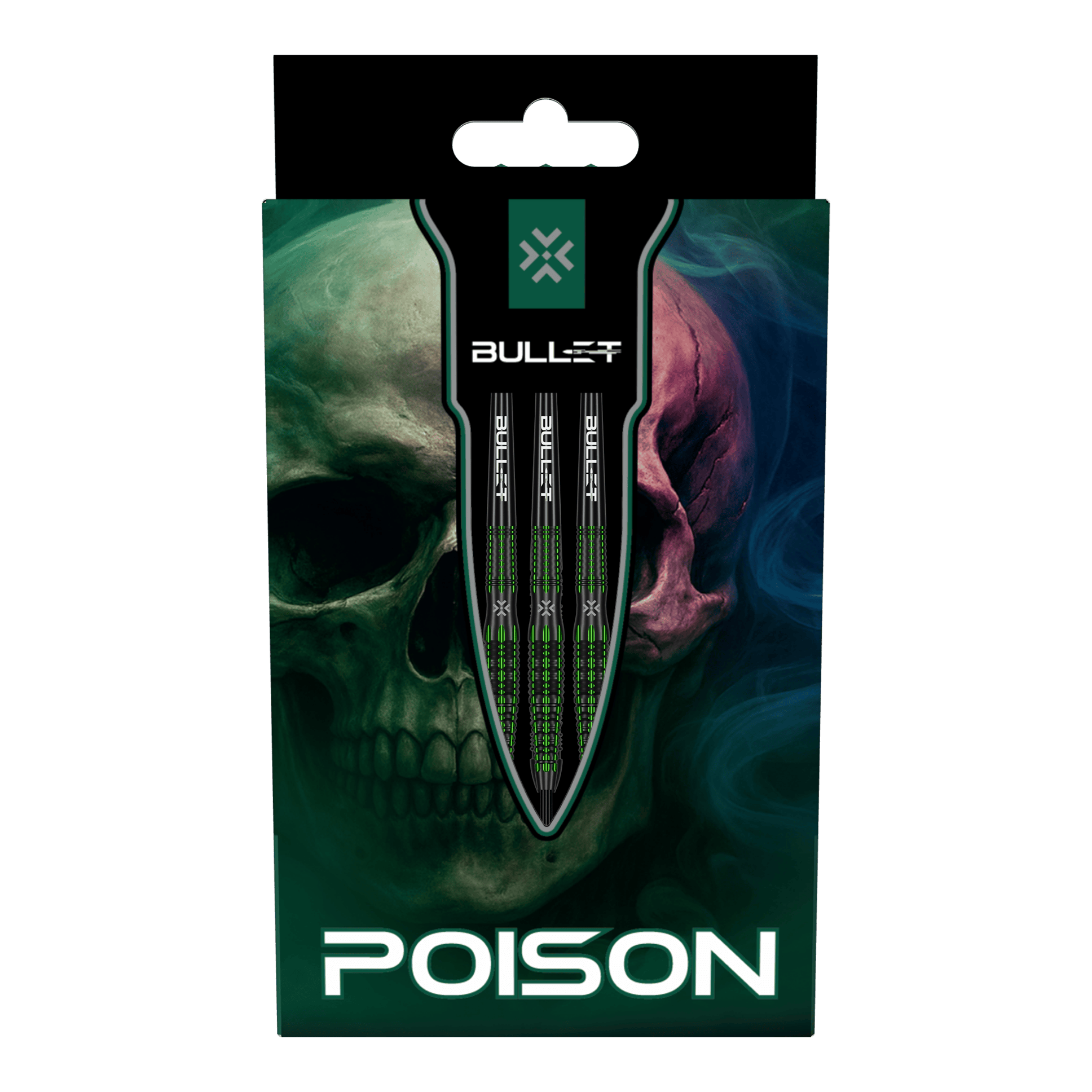 Bullet Poison dardi in acciaio Das Bild zeigt die Bullet Poison Steeldarts. Diese Steeldarts sind für präzises Dartspiel entwickelt.