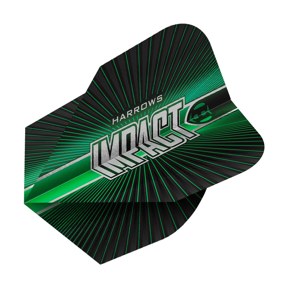 Harrows Impact n. 6 voli Das Bild zeigt Harrows Impact No6 Flights. Es handelt sich um hochwertige Dart Flights.