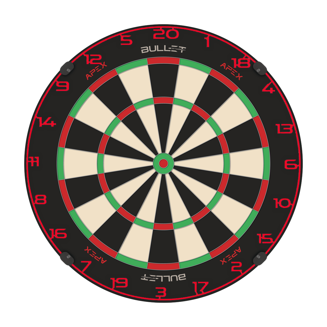 Anello numerico per bersaglio per freccette Dies ist ein Bild eines Dartboard-Zahlenrings in Rot. Der Dateiname ist BT1000120_Bullet_Dartboard_Zahlenring_Rot_2.
