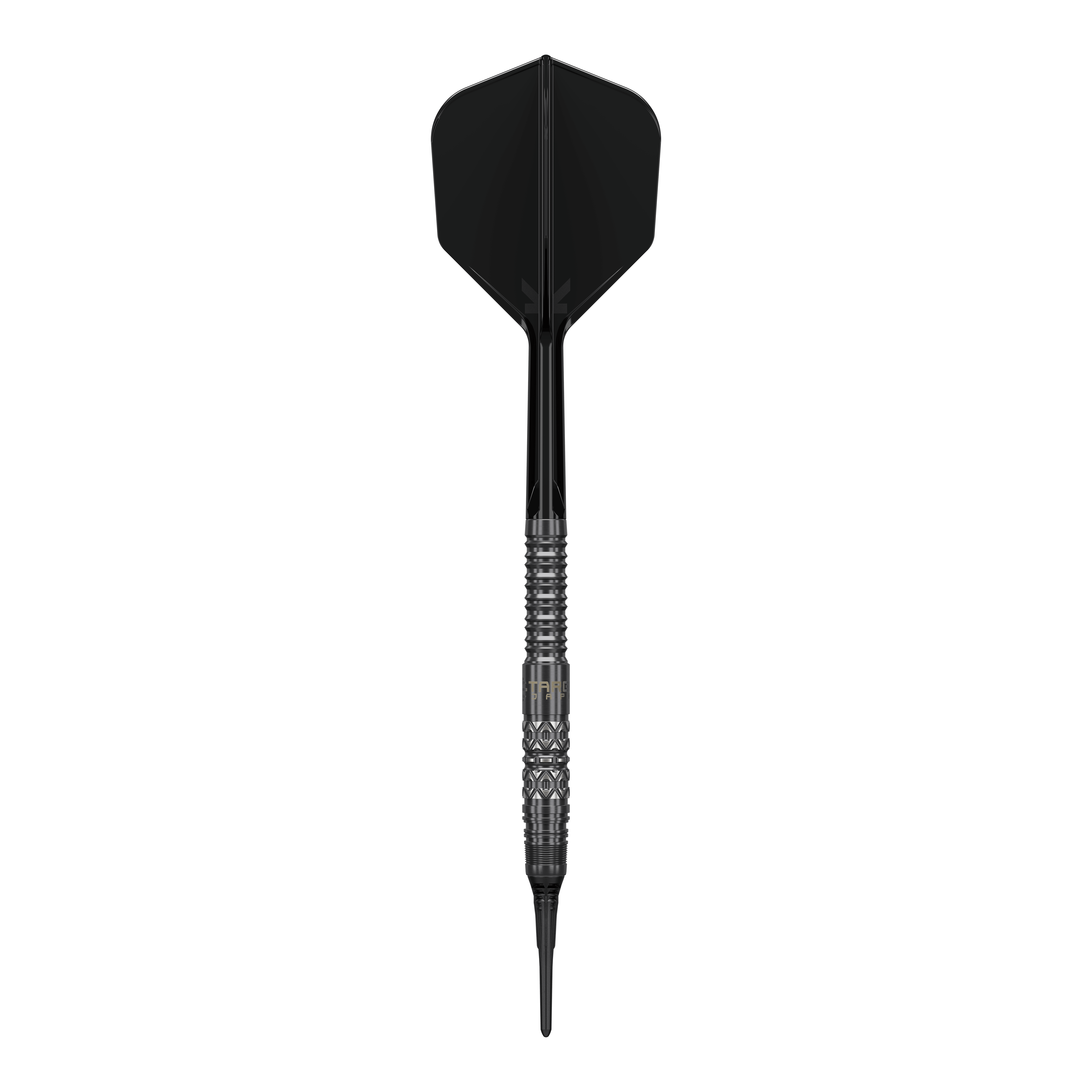 Freccette morbide Target Black Marque Creed - 21,5 g Abbildung der Target Black Marque Creed Softdarts mit einem Gewicht von 21,5g. Die Besonderheiten der Darts sind gut erkennbar.
