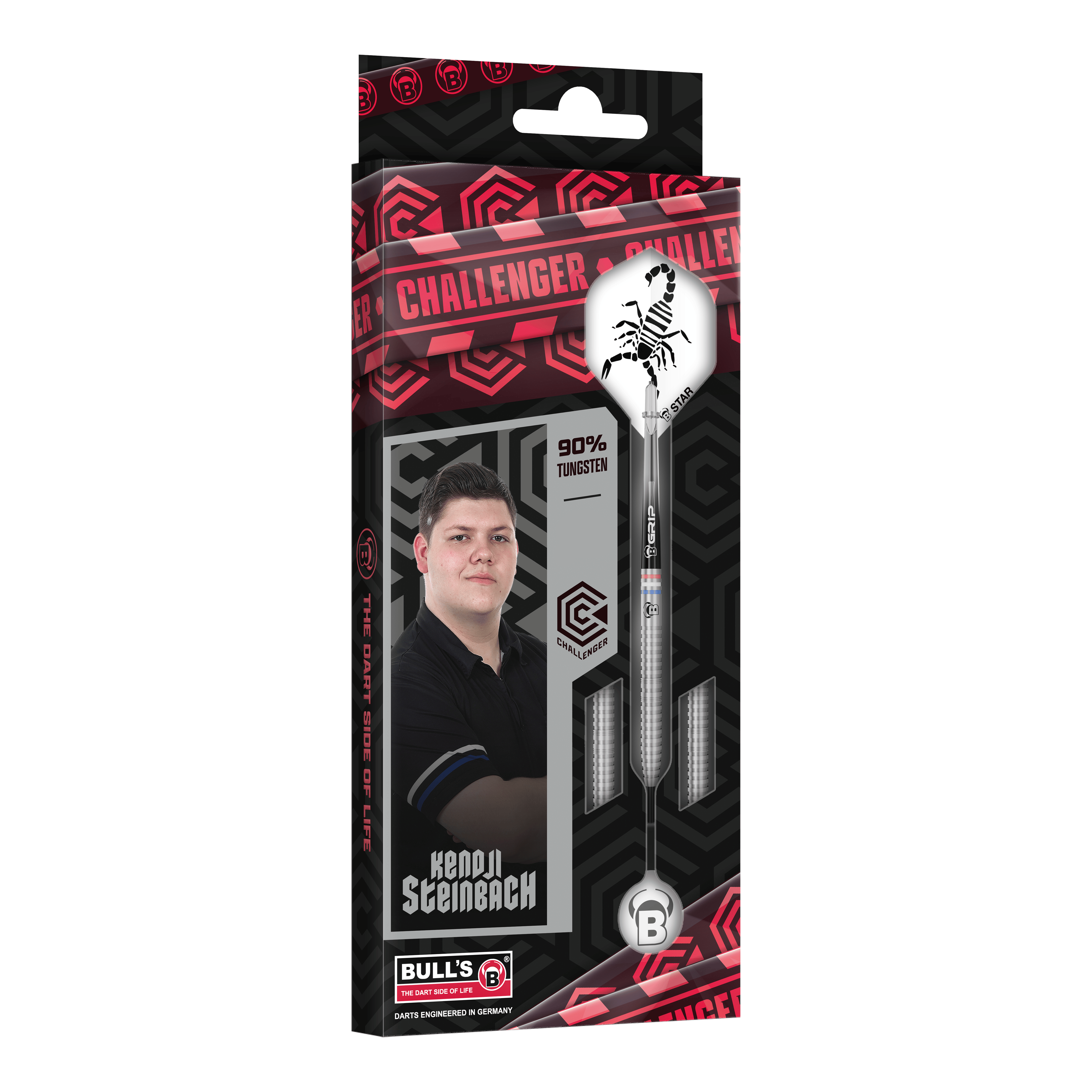 Bulls Challenger Kendji Steinbach Steeldarts - 23 g Auf dem Bild sind die Bulls Challenger Kendji Steinbach Steeldarts - 23g zu sehen. Das Produkt ist ideal für ambitionierte Dartspieler.