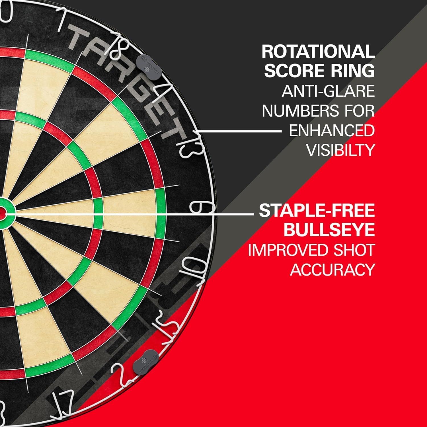 Set di bersagli per freccette in acciaio Target Rift Abgebildet ist das Target Rift Steeldartboard Set. Das Set enthält eine hochwertige Steeldartscheibe.
