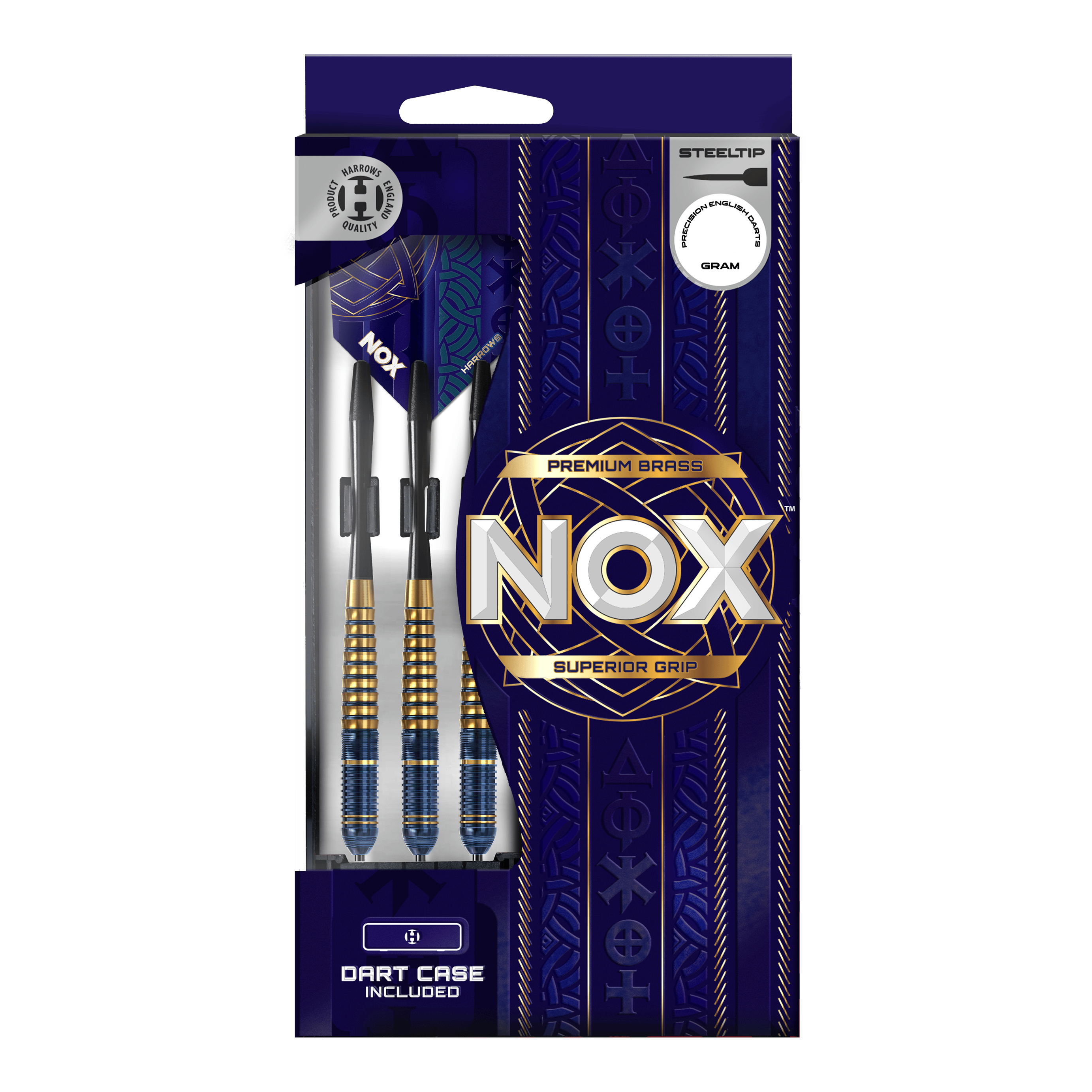 Freccette in acciaio e ottone Harrows Nox Premium Zu sehen sind die Harrows Nox Premium Brass Steeldarts. Die Dartpfeile zeichnen sich durch ihre hohe Qualität und Robustheit aus.