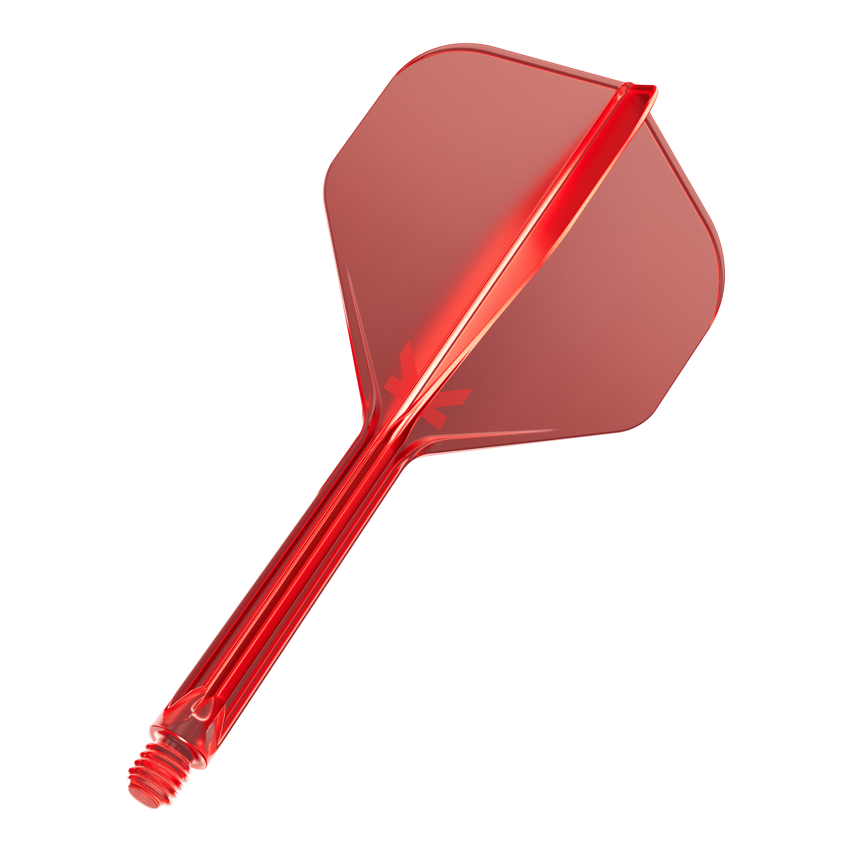 Target K-Flex No2 Standard Flight System - Rosso Dies ist ein rotes Dart-Flügel-Set mit einem integrierten Schaft. Es hat ein einfaches, durchsichtiges Design und ist für den Einsatz bei Darts geeignet.