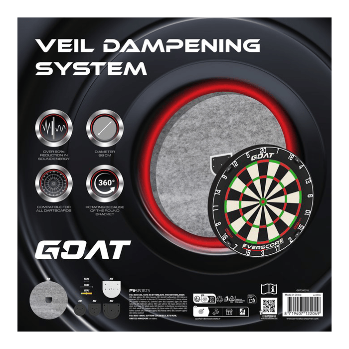 Sistema di insonorizzazione GOAT Silencer Veil Hier ist das GOAT Silencer Veil Dampening Schallschutz System abgebildet. Das System hilft, Lärm zu dämpfen.