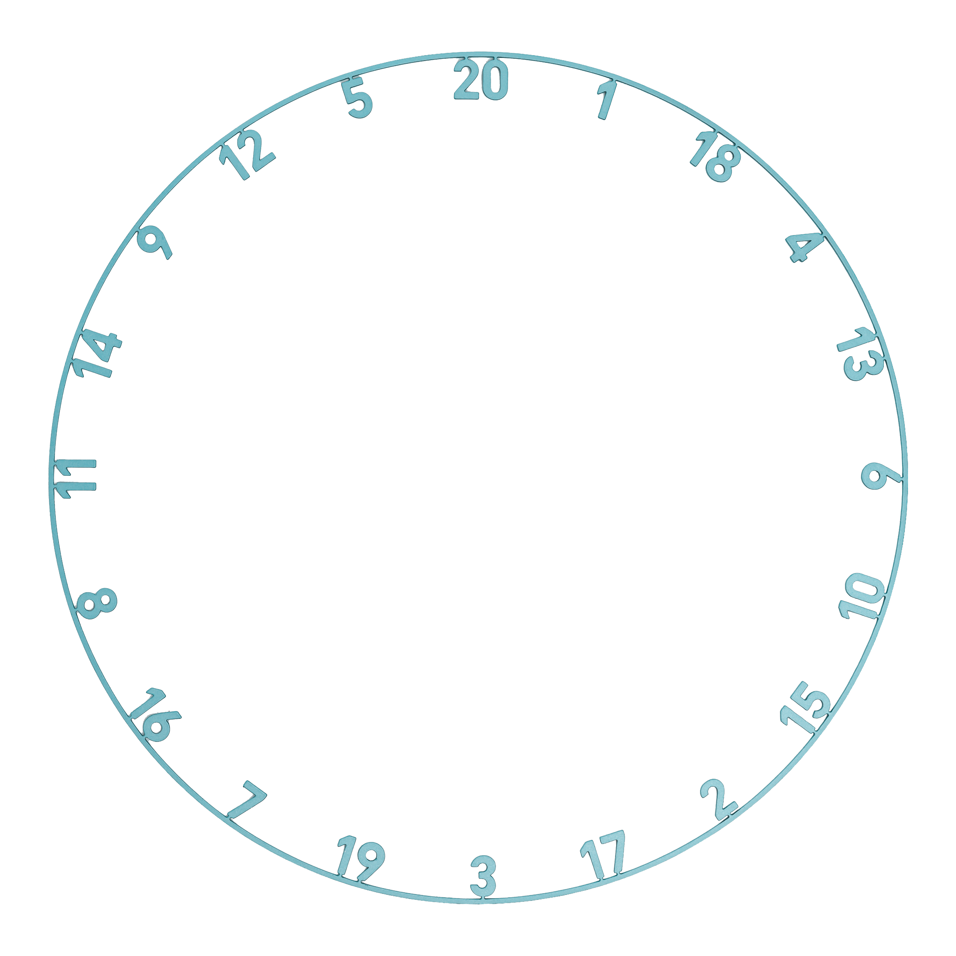 Anello con numero laser tagliato Precise 180 OnePiece Das Bild zeigt einen Zahlenring in Infinity Blue mit Lasercut-Design. Der Zahlenring ist für Dartscheiben gedacht.