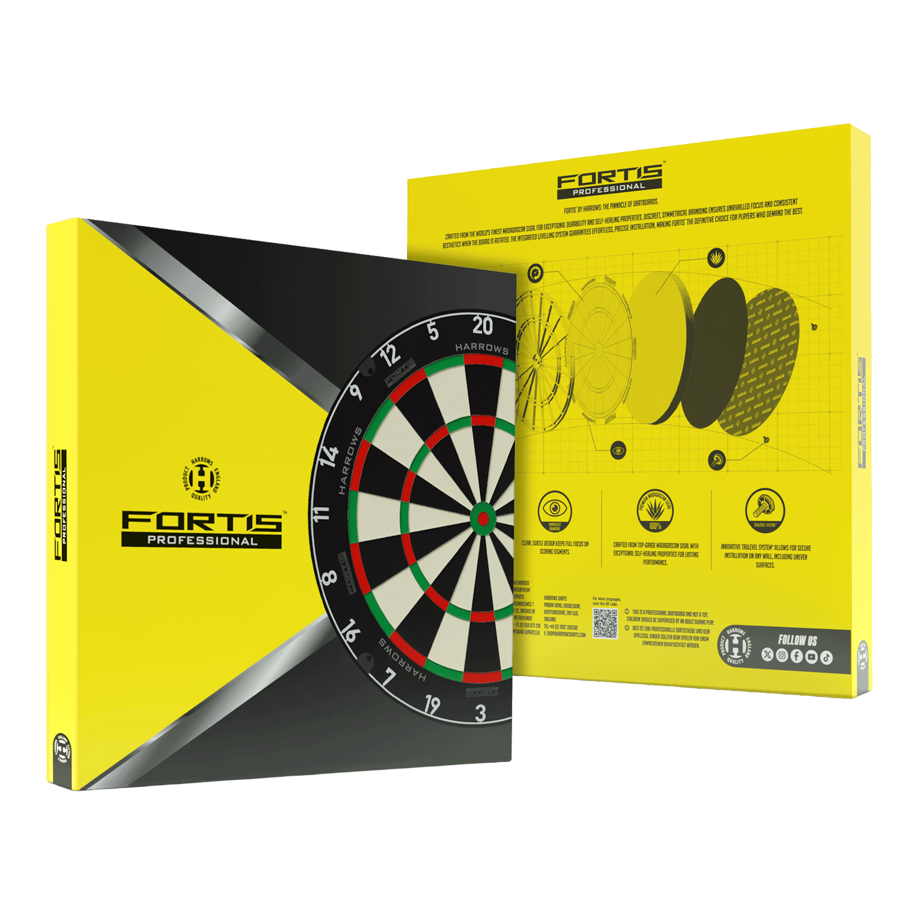 Bersaglio per freccette in acciaio Harrows Fortis Das Bild zeigt das Produkt Harrows Fortis Steeldartboard. Es handelt sich um ein hochwertiges Dartboard für Steeldarts.