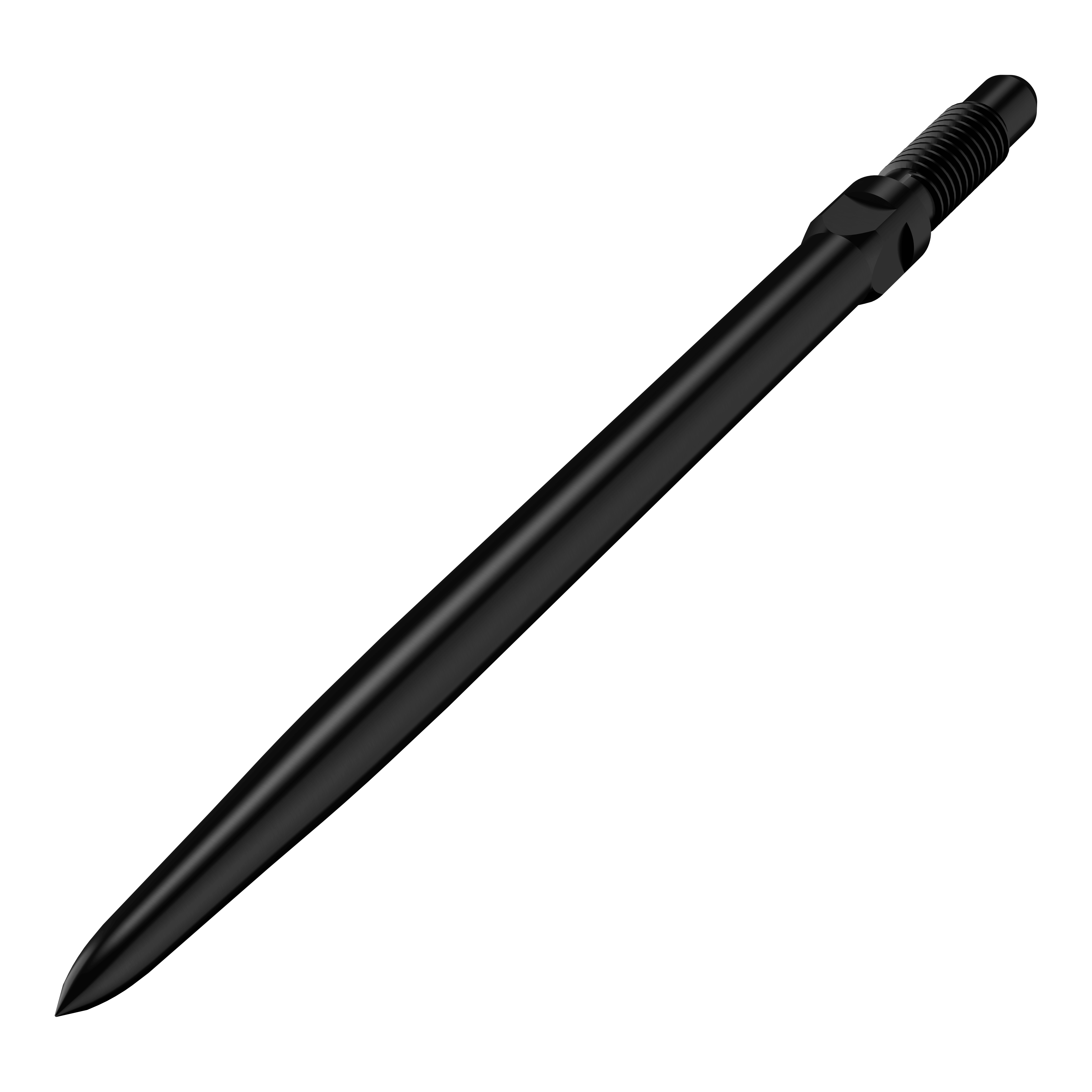 Abgebildet ist ein Produkt mit der Bezeichnung BU57701_BullsNL_Convertible_Points_Smooth_Schwarz_36mm_2. Das Bild zeigt wahrscheinlich eine schwarze, glatte Dartspitze in 36 mm Länge.