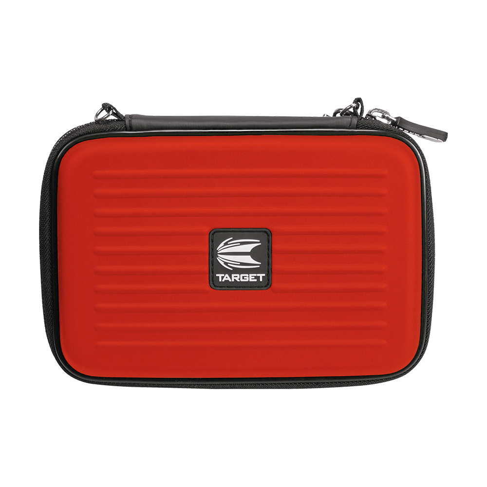125855_Target_Takoma_XL_Dartwallet_Rot_1 Das Bild zeigt ein rotes Dartwallet mit dem Namen "Target Takoma XL". Auf der Vorderseite befindet sich das Target-Logo in der Mitte.