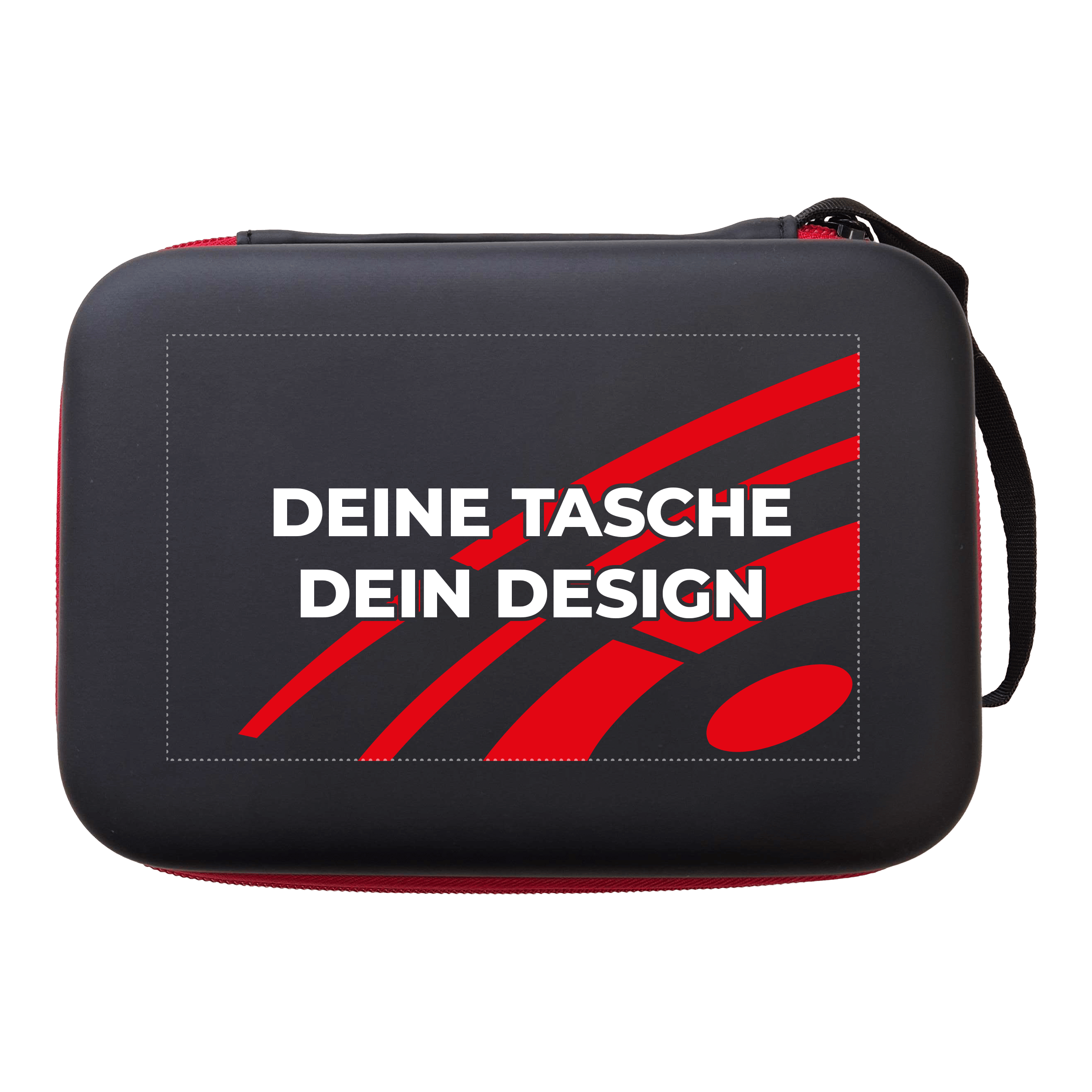 Custodia per freccette System-4 con il tuo design Bild mit dem Dateinamen MCS4-Schwarz_McDart_System4_Dartcase_Mit_Wunschdruck_Schwarz_2. Der genaue Inhalt des Bildes ist nicht erkennbar.