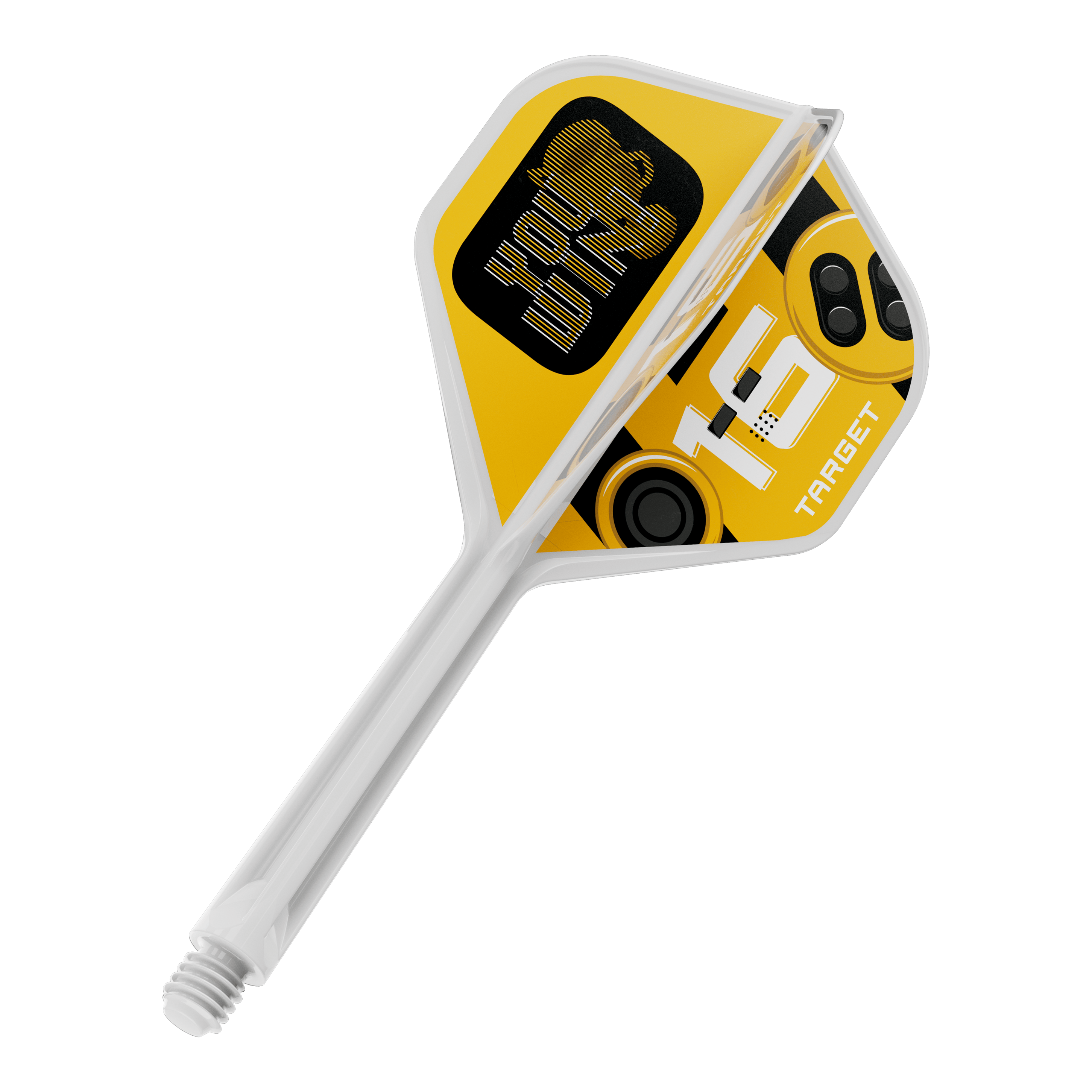 Target K-Flex Vinci il secondo volo standard Das Bild zeigt einen Dart-Flug in Standardform, vermutlich das K-Flex YouWin No2 mit einer Länge von 33mm. Er wird meist als Ersatzteil für Darts verwendet.