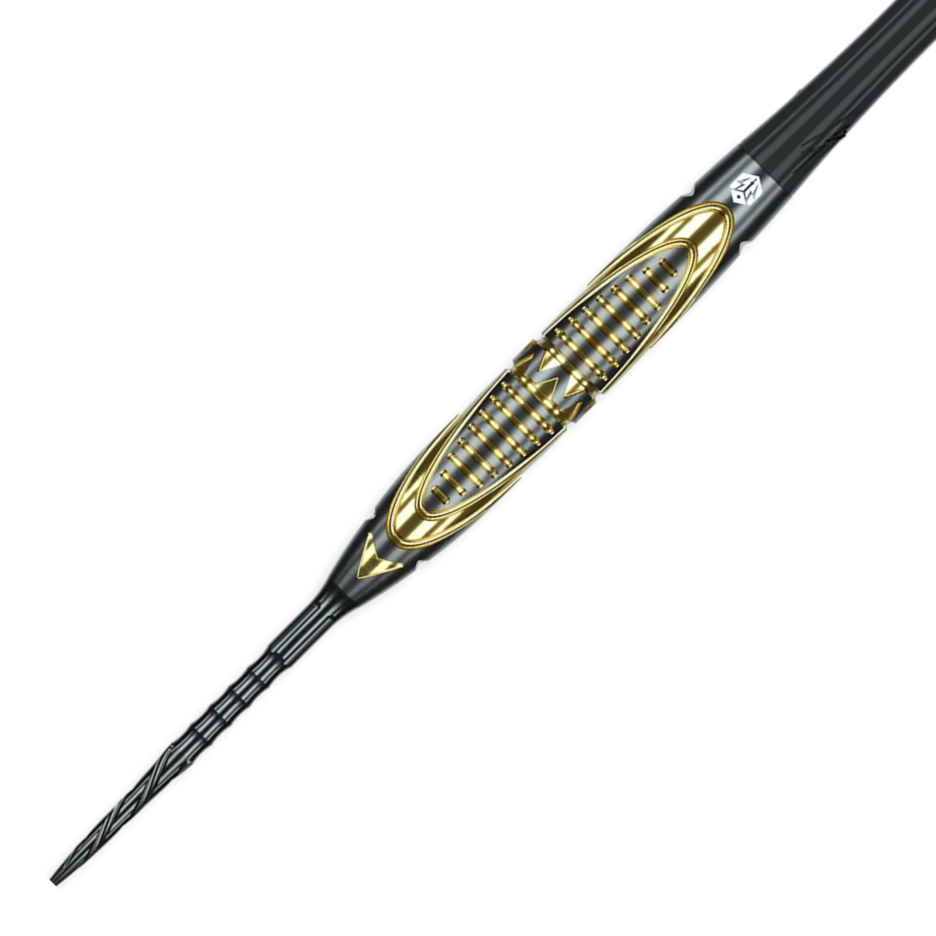 Freccette in acciaio Caliburn Halo H2 - 22,5 g Das Bild zeigt die Caliburn Halo H2 Steeldarts mit einem Gewicht von 22,5g. Die Darts sind detailliert abgebildet.