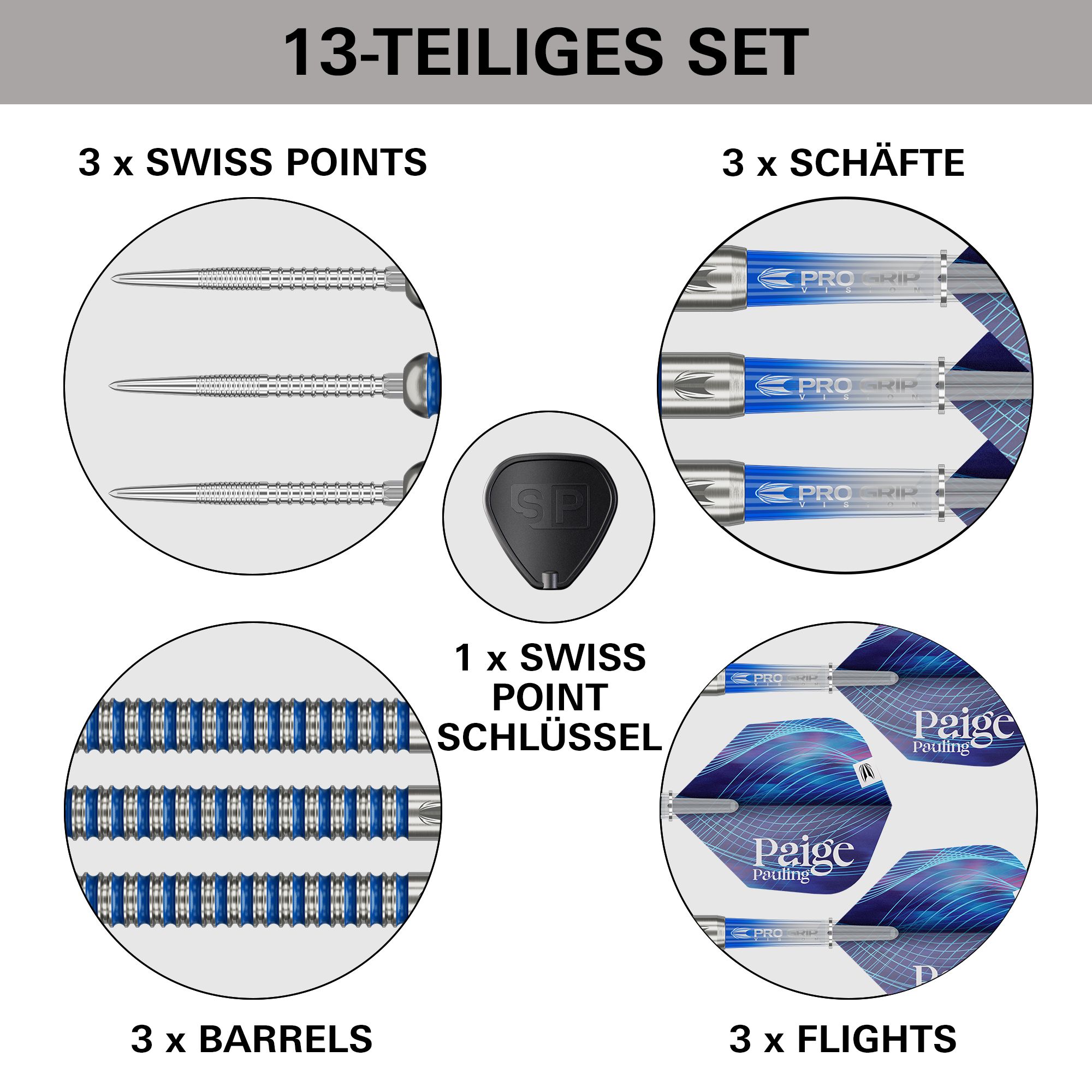 Freccette in acciaio Target Paige Pauling GEN1 Swiss Points - 22 g