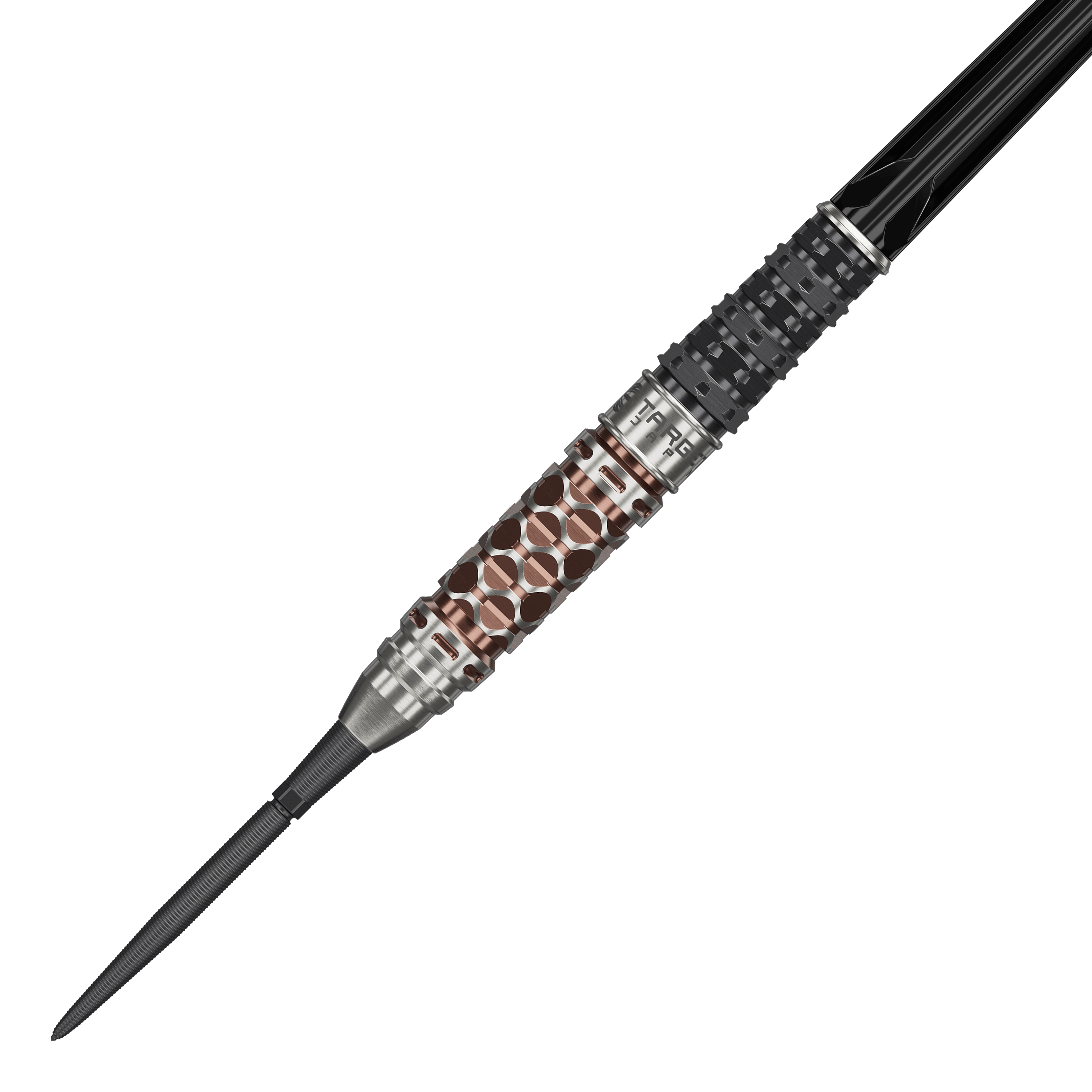 Freccette Target Japan Charis GEN6 Swiss Point in acciaio - 23 g Abgebildet sind die Target Japan Charis GEN6 Swiss Point Steeldarts - 23g. Die spezielle Form und die Details der Darts sind gut zu erkennen.