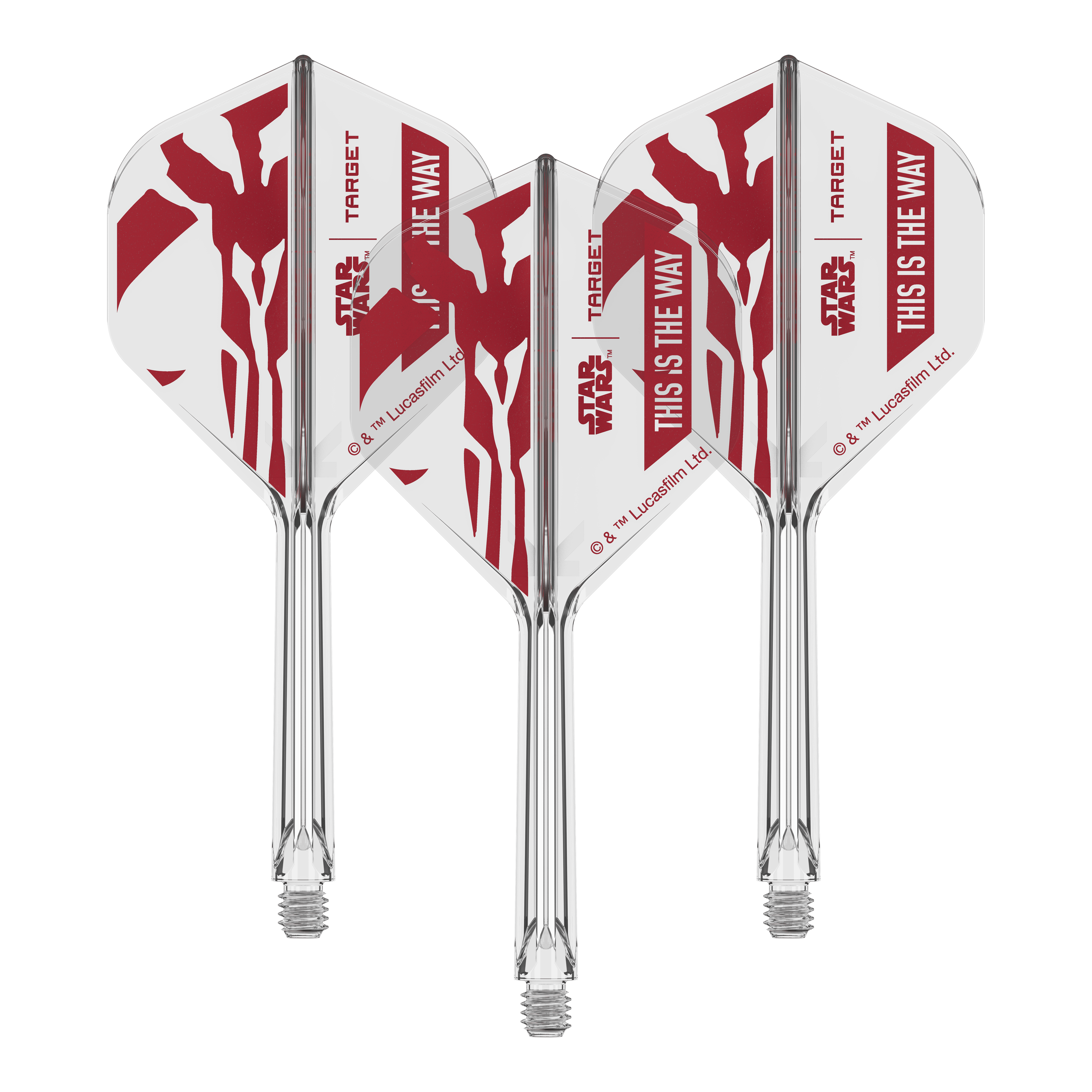 Set Target Star Wars K-Flex Mandalorian No2 Voli Standard Bild eines Star Wars K-Flex 'This Is The Way' Produkts. Zu sehen sind Standard Flights mit 33 mm Länge.