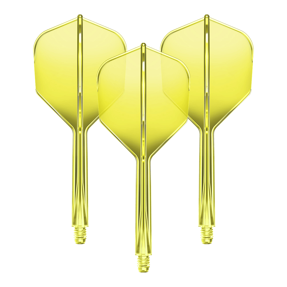 Ein Set des GOAT A1R No6 Flight-Shaft-Systems in Neon-Gelb mit 33mm Länge ist abgebildet. Dieses Produkt dient zur Ausstattung von Dartpfeilen.