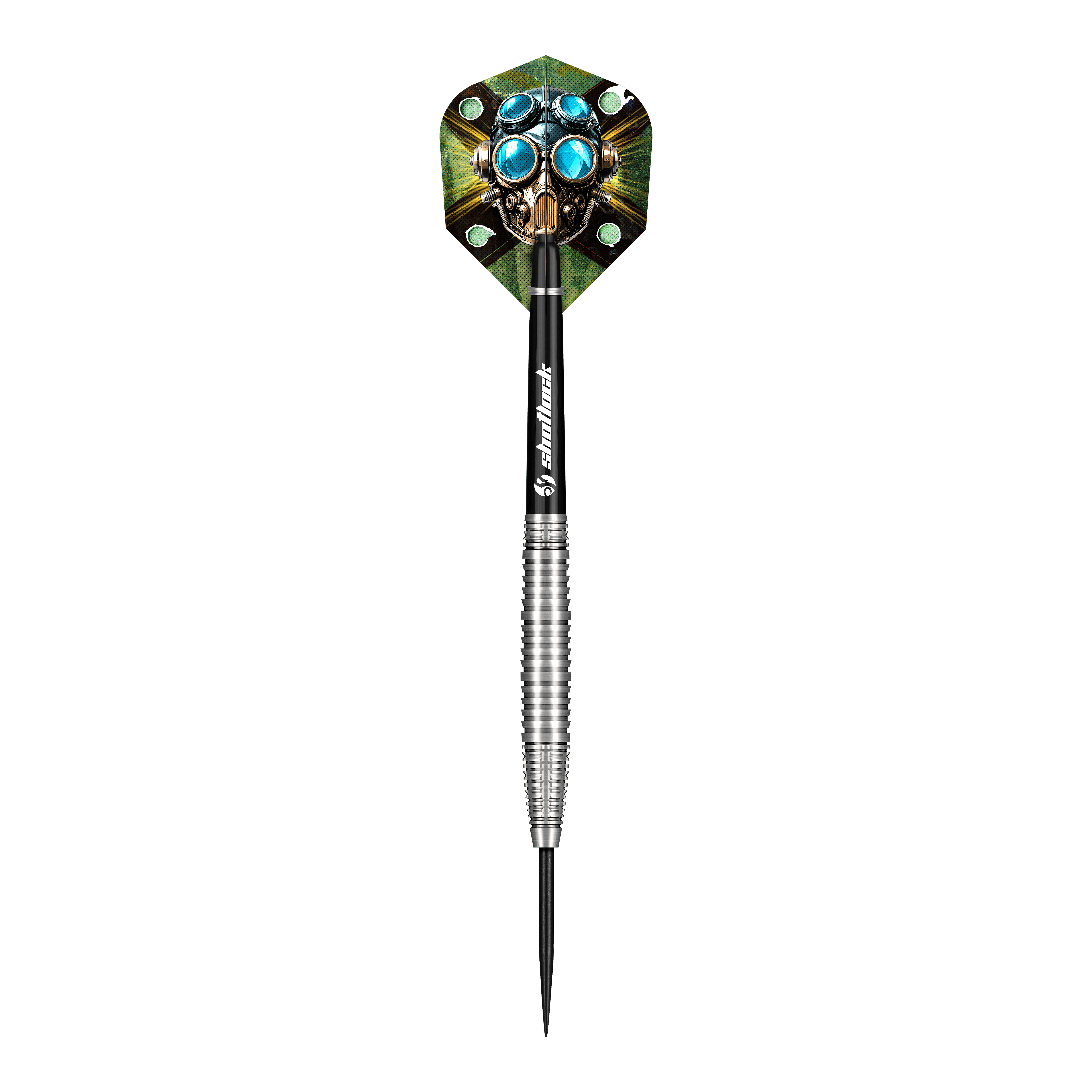 Freccette in acciaio Shot Badlands Krush Das Bild zeigt die Shot Badlands Krush Steeldarts. Es handelt sich um spezielle Steeldarts für Präzisionsspiel.