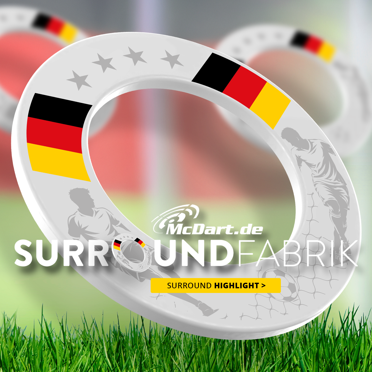 Ein Bild, das ein Fußball-Motiv zeigt. Es steht im Zusammenhang mit der McDart Surround Fabrik.