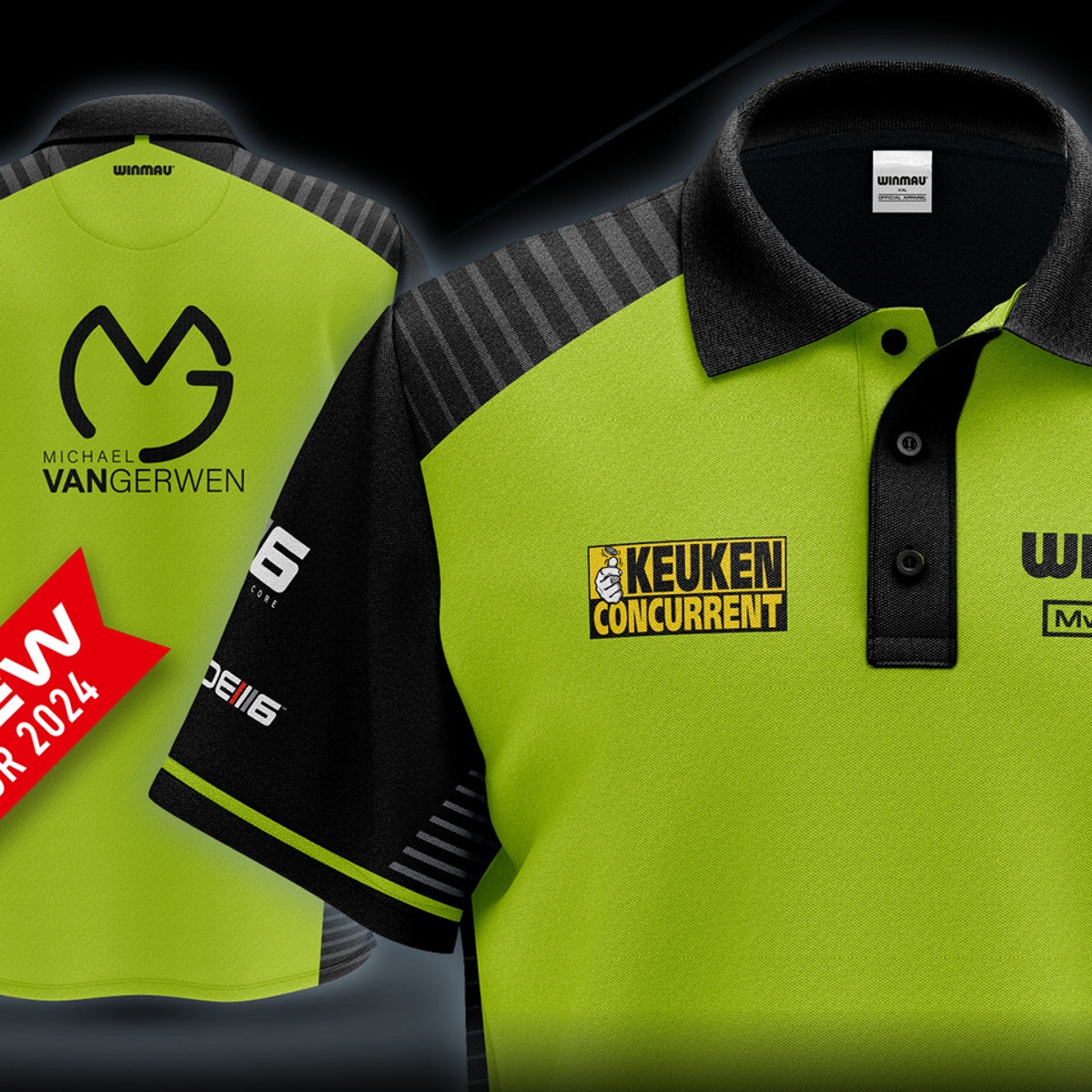 Das Bild zeigt ein Dartshirt von vorne. Das Shirt besitzt ein auffälliges Design und einen sichtbaren Aufdruck.