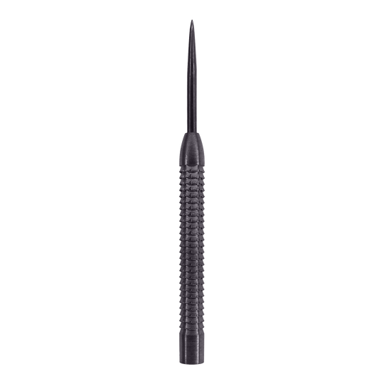 Canne per freccette in acciaio McDart Phantom Das Bild zeigt einen McDart Phantom Steeldart-Barrel. Der Barrel ist schwarz und hat eine geriffelte Oberfläche für besseren Halt.
