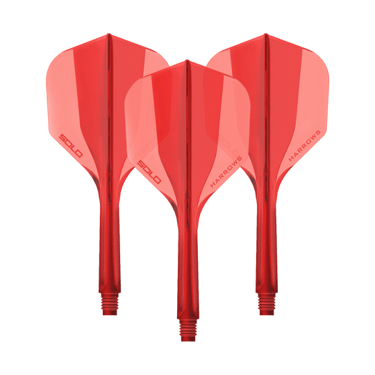 Sistema di alberi di volo Harrows Solo No6 - Rosso Ein Flight-Shaft-System in Rot wird gezeigt. Das Bild zeigt das Harrows Solo No6 Flight Shaft System mit einer Länge von 27 mm.