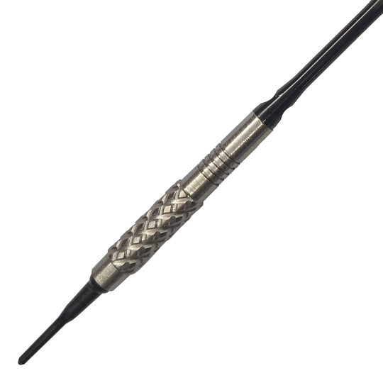 Freccette morbide McDart 85 Tungsten V4 - 16 g Dies ist ein McDart 85er Tungsten V4 Softdart mit einem Gewicht von 16g. Der Dartpfeil hat eine silberne, gerändelte Griffzone für besseren Halt.